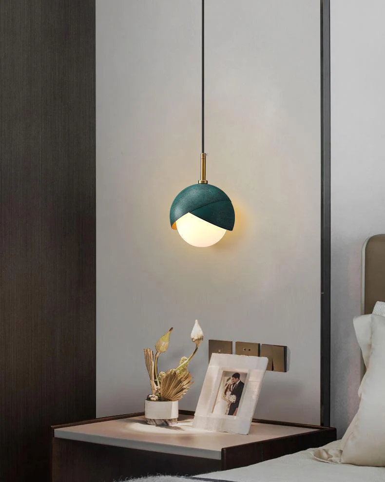 Solara Pendant Lamp Brass Nested Opal Globe Modern - Image 31