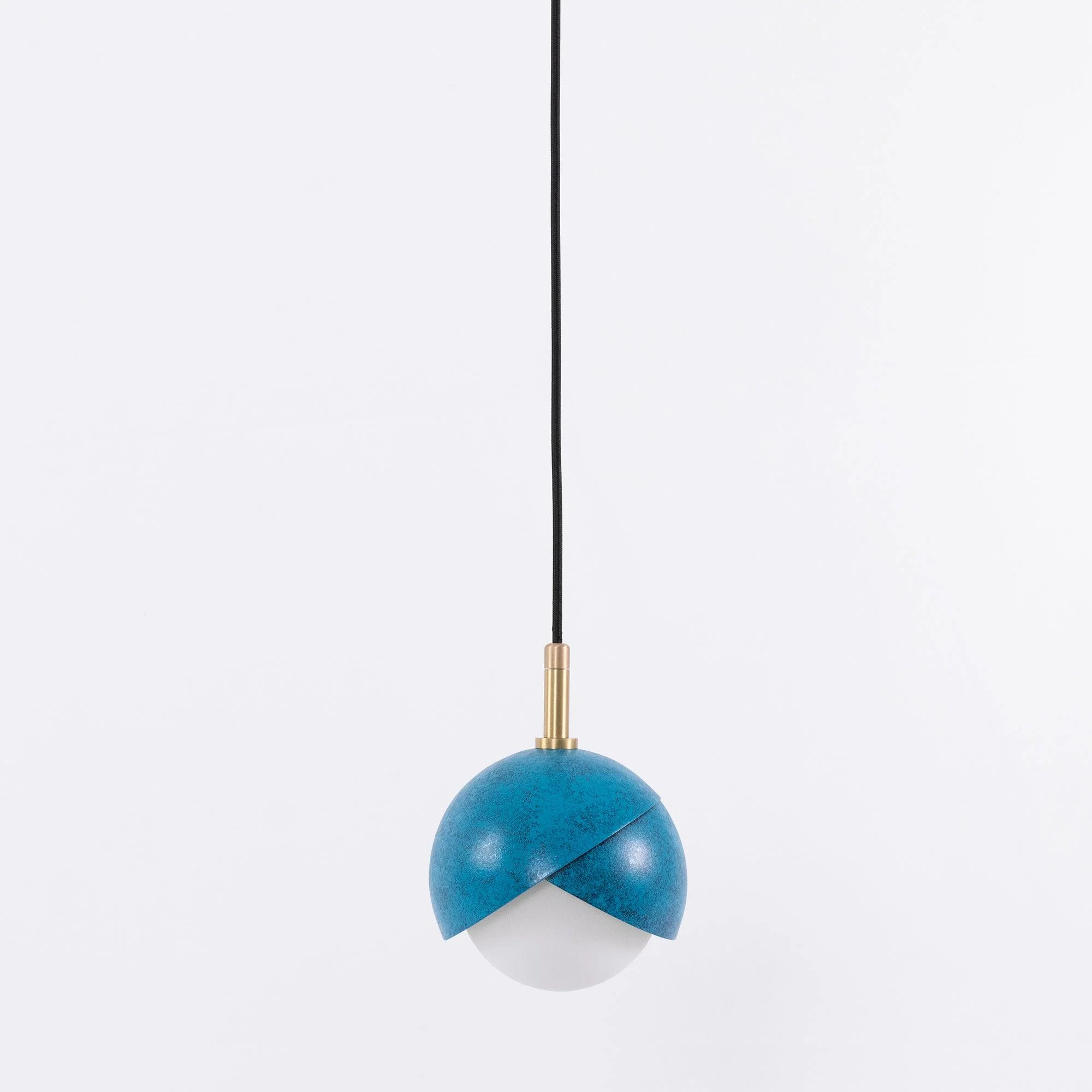 Solara Pendant Lamp Brass Nested Opal Globe Modern - Image 5