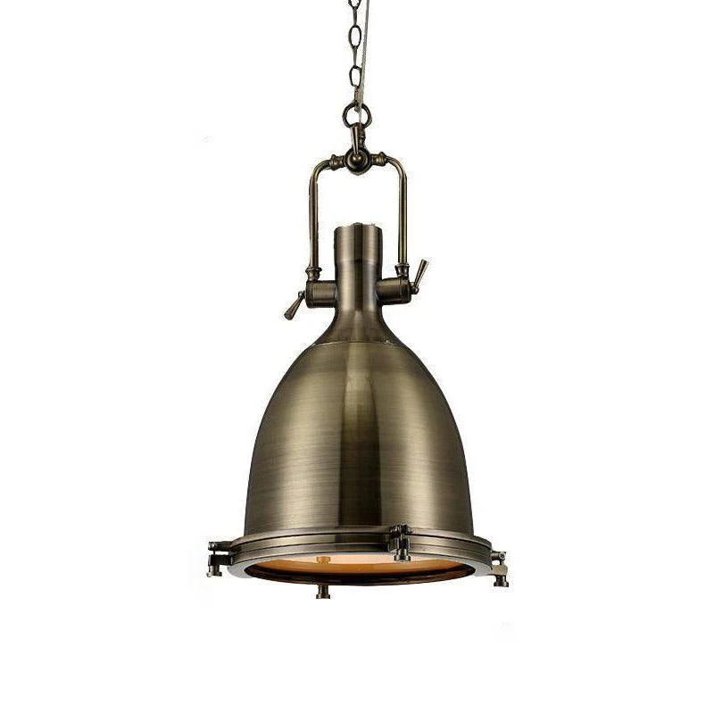 Solara Pendant Lamp Brass Ribbed Dome Industrial - Image 69