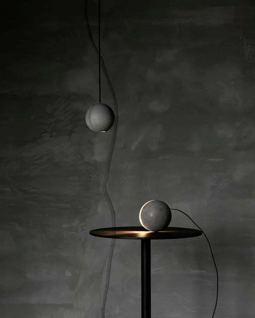Solara Pendant Lamp Concrete Sphere Moon Minimalist - Image 10