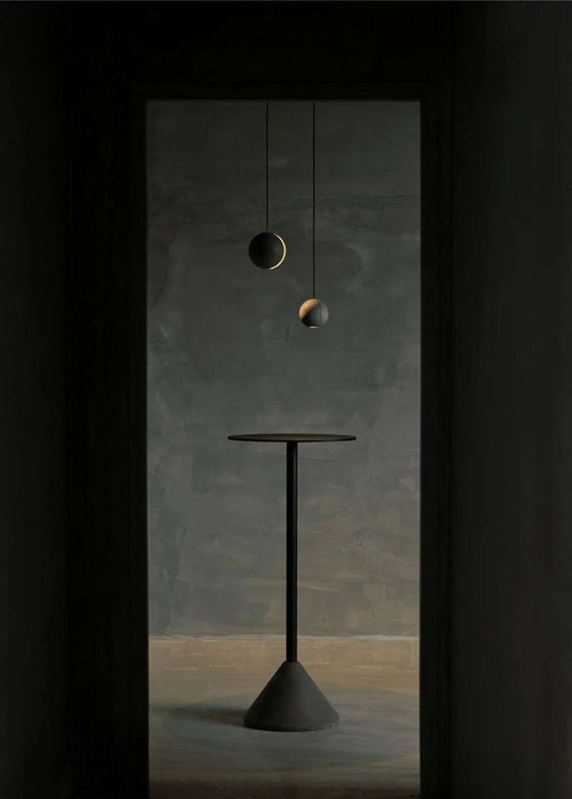 Solara Pendant Lamp Concrete Sphere Moon Minimalist - Image 15