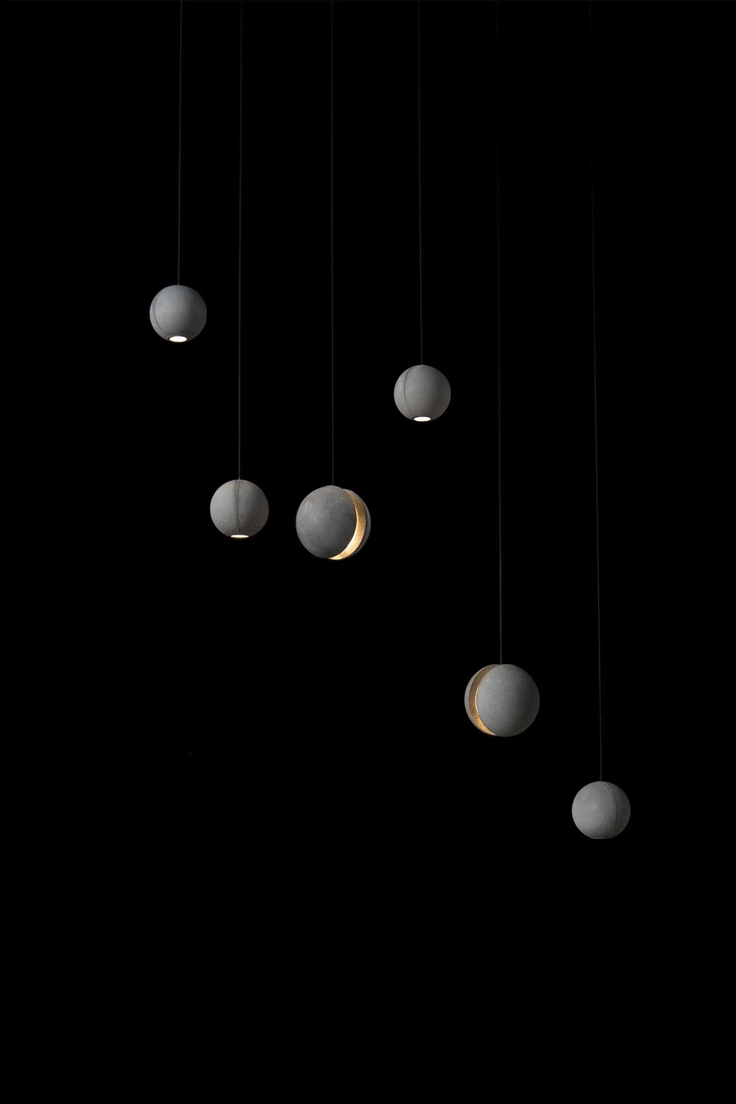 Solara Pendant Lamp Concrete Sphere Moon Minimalist - Image 20