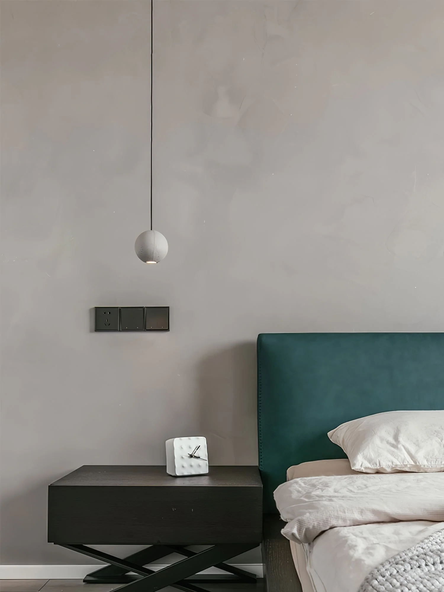Solara Pendant Lamp Concrete Sphere Moon Minimalist - Image 73