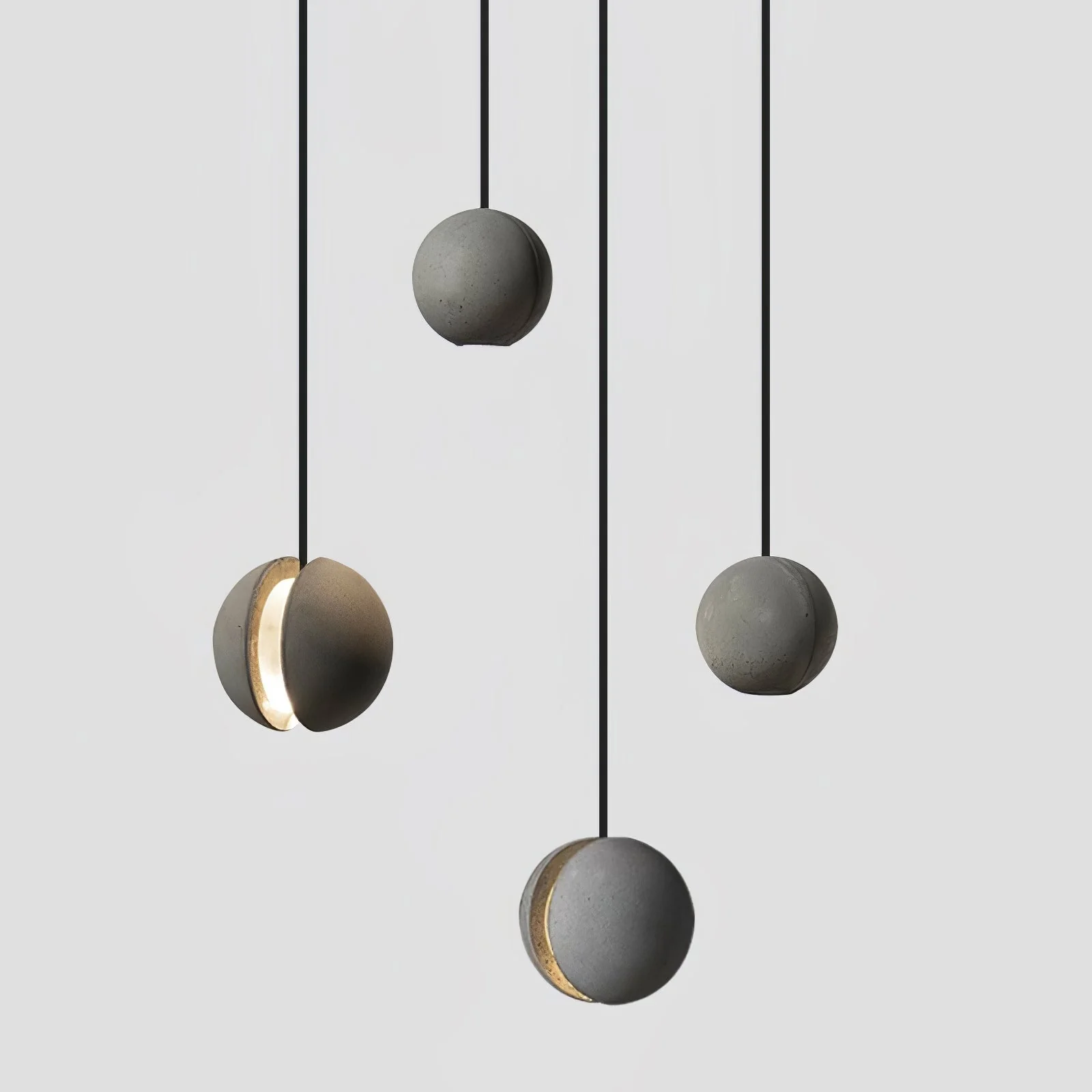 Solara Pendant Lamp Concrete Sphere Moon Minimalist - Image 74