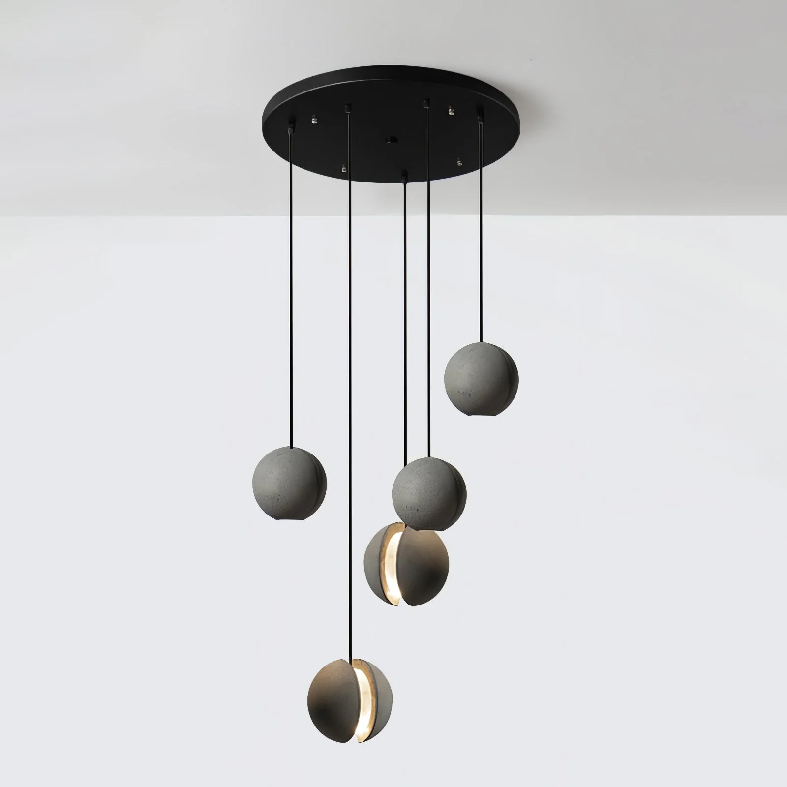 Solara Pendant Lamp Concrete Sphere Moon Minimalist - Image 75