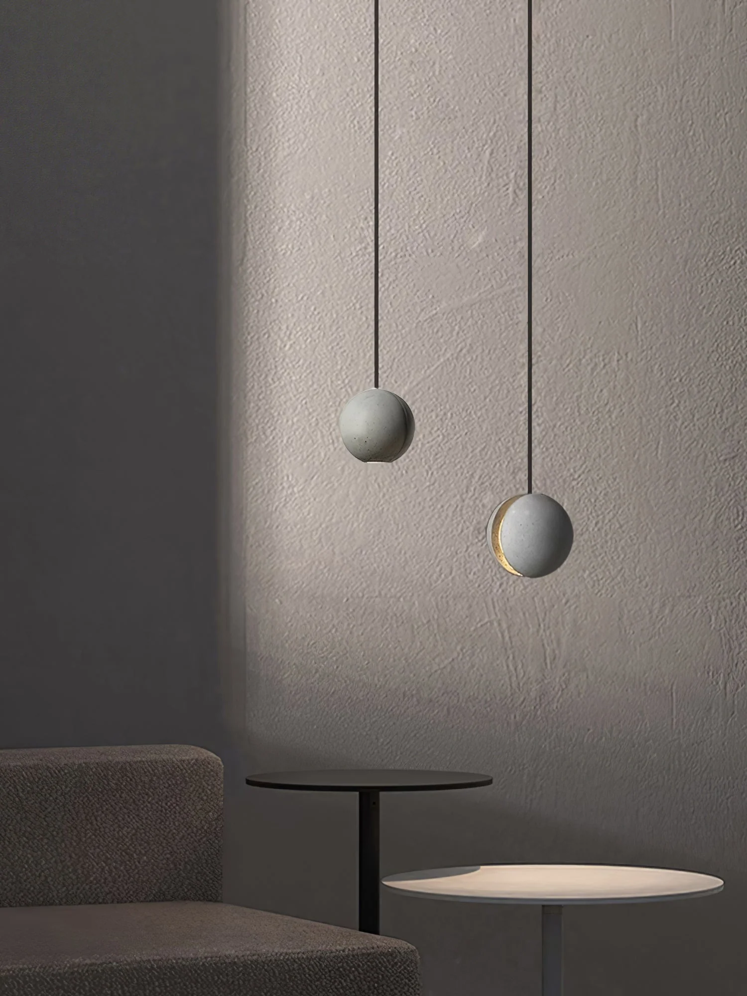 Solara Pendant Lamp Concrete Sphere Moon Minimalist - Image 79