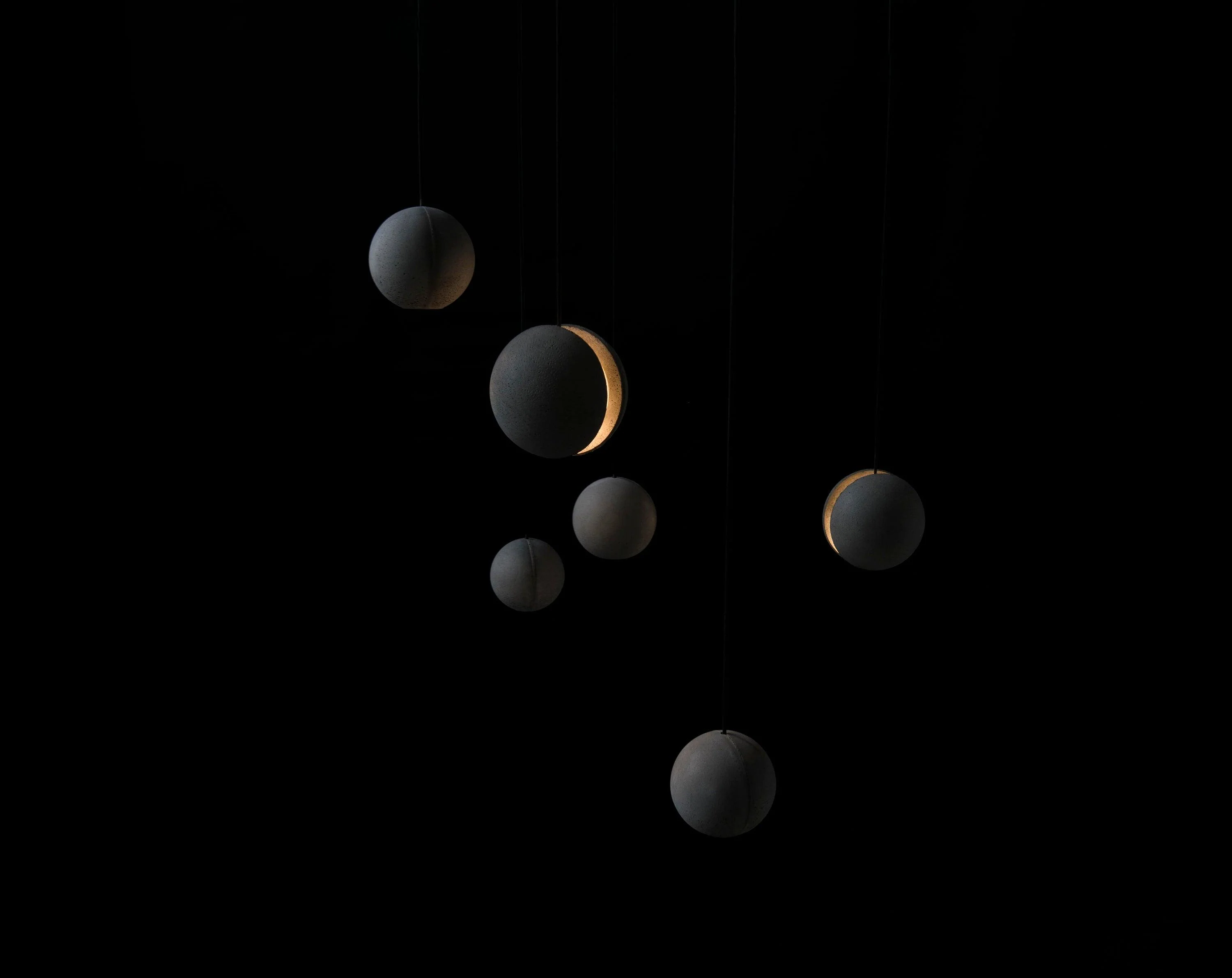 Solara Pendant Lamp Concrete Sphere Moon Minimalist - Image 8