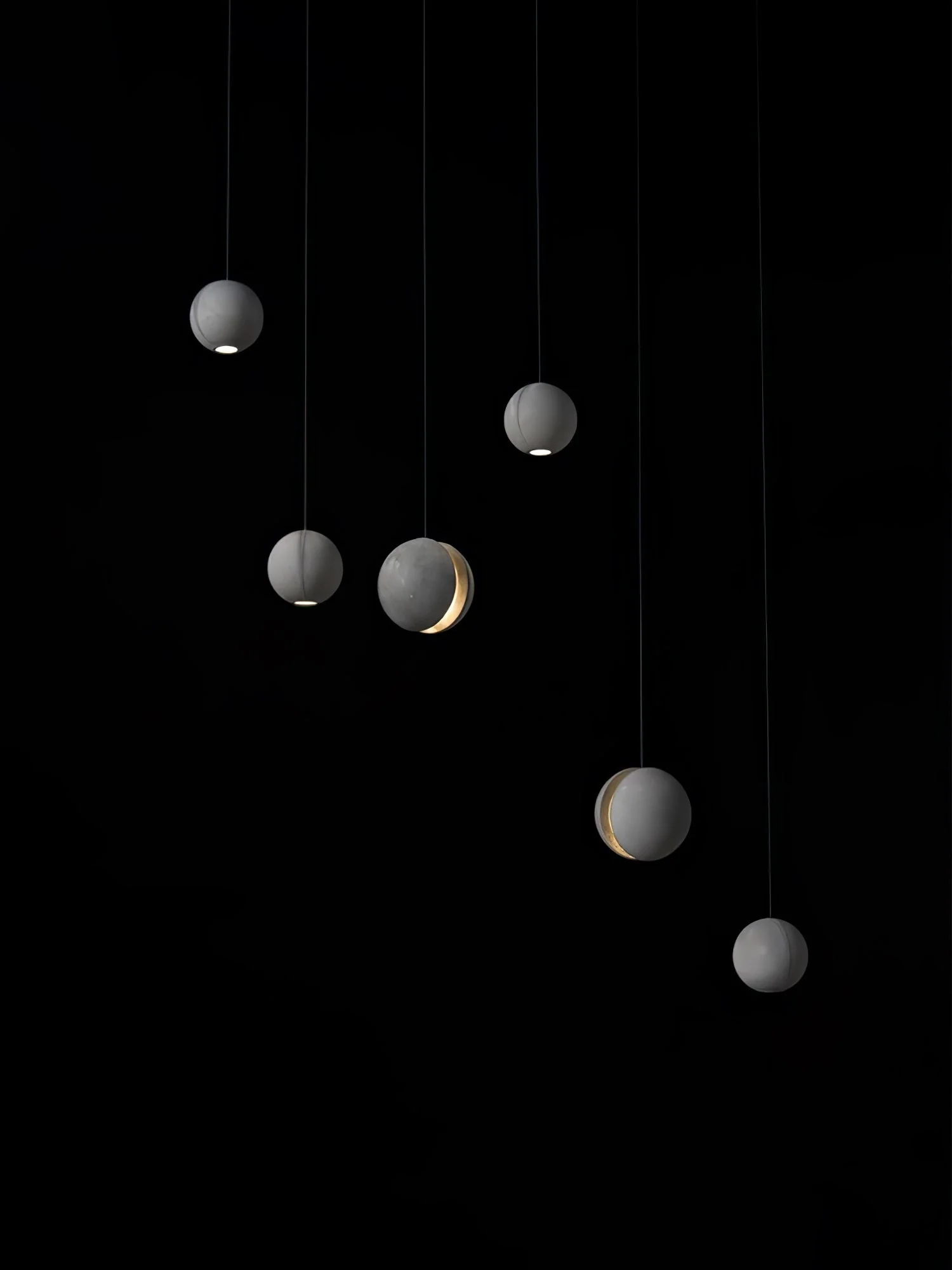 Solara Pendant Lamp Concrete Sphere Moon Minimalist - Image 80