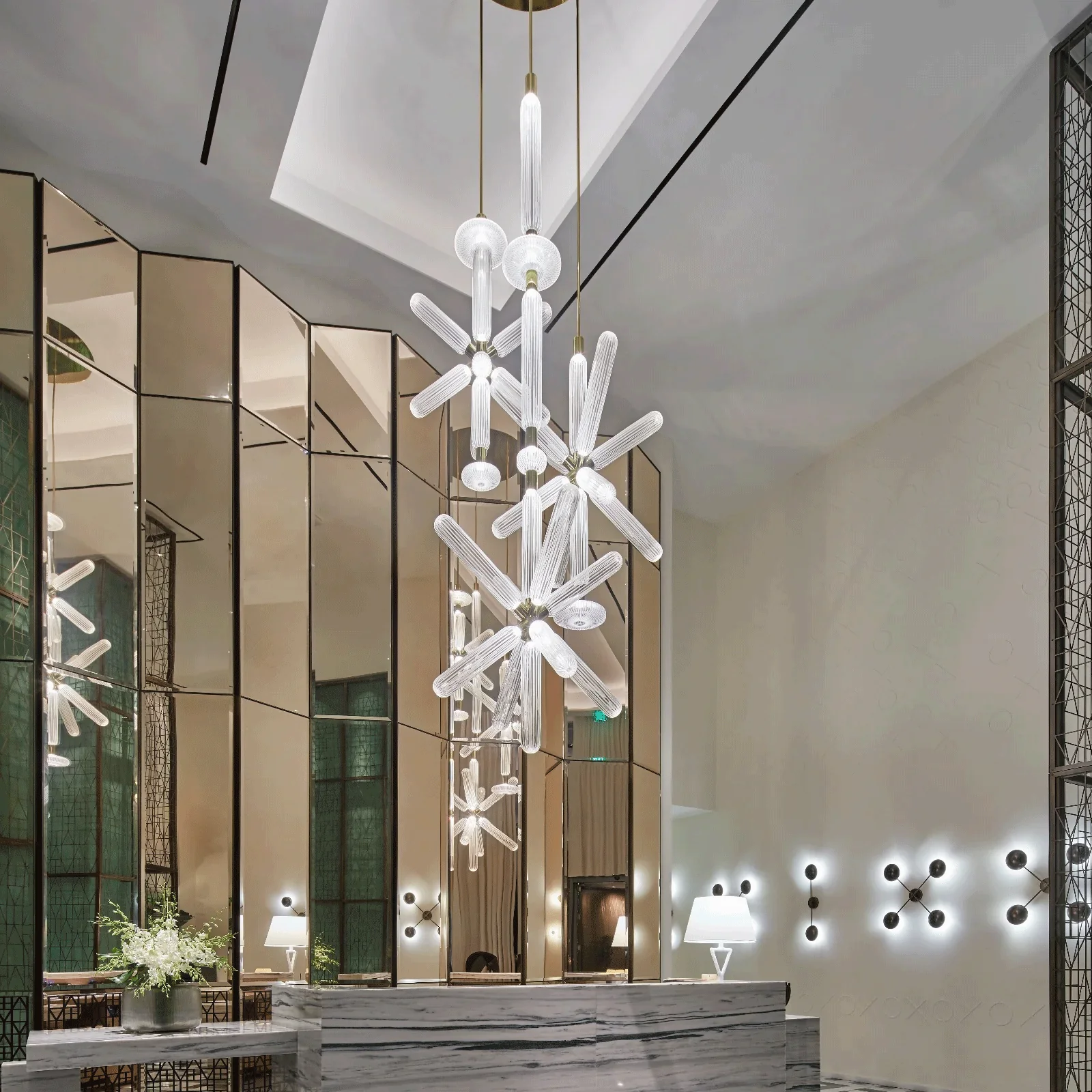 Solara Pendant Lamp Crystal Cylinder Cipher Contemporary - Image 105