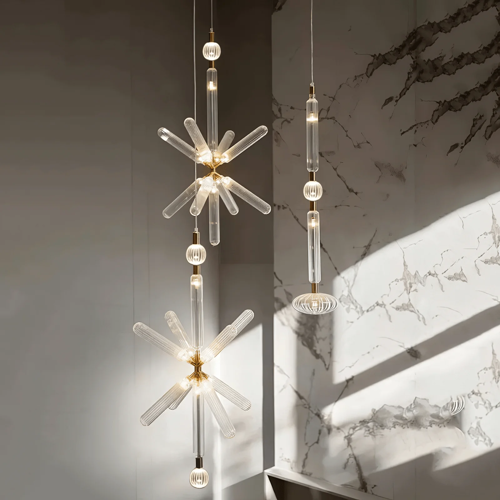 Solara Pendant Lamp Crystal Cylinder Cipher Contemporary - Image 21