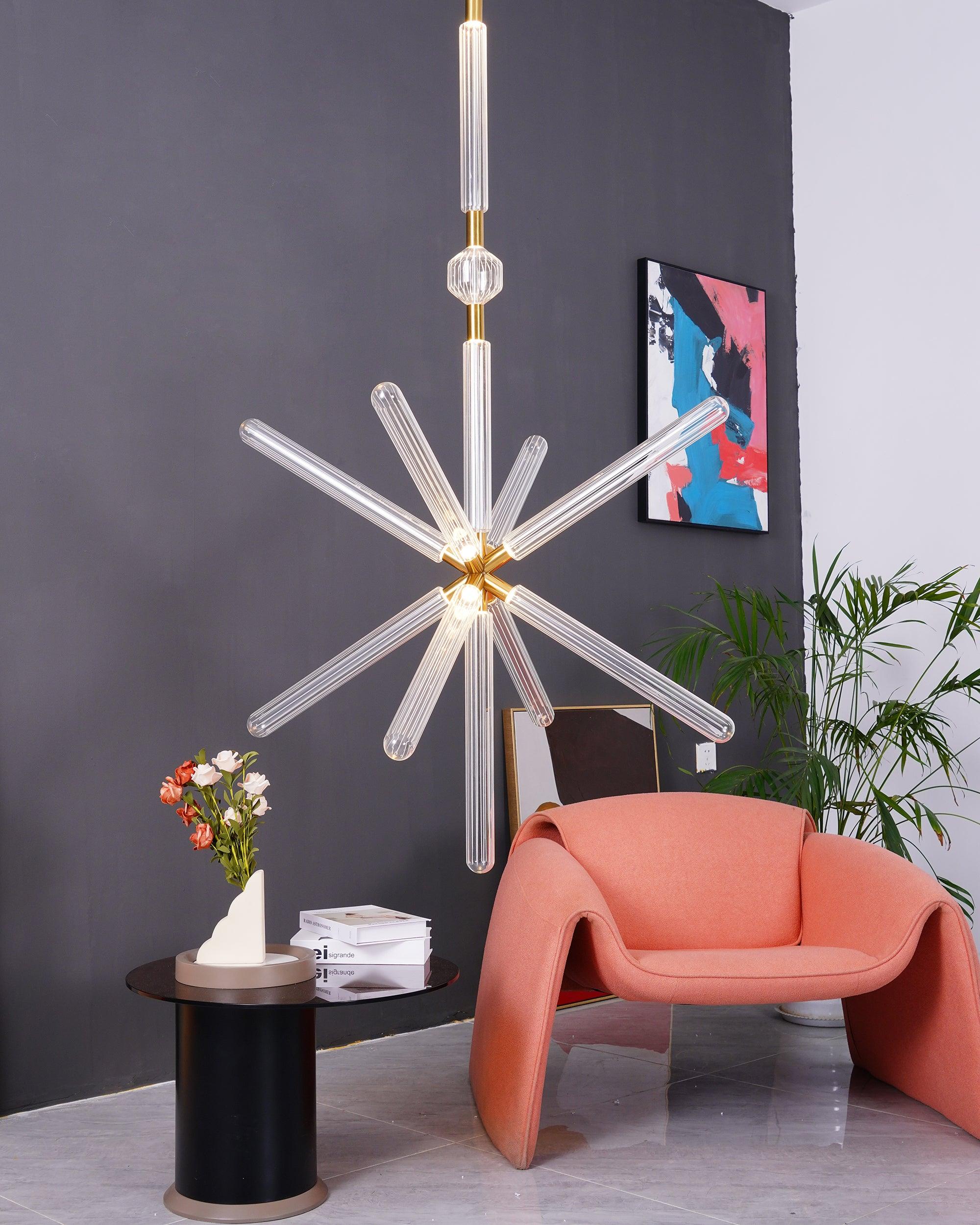 Solara Pendant Lamp Crystal Cylinder Cipher Contemporary - Image 45