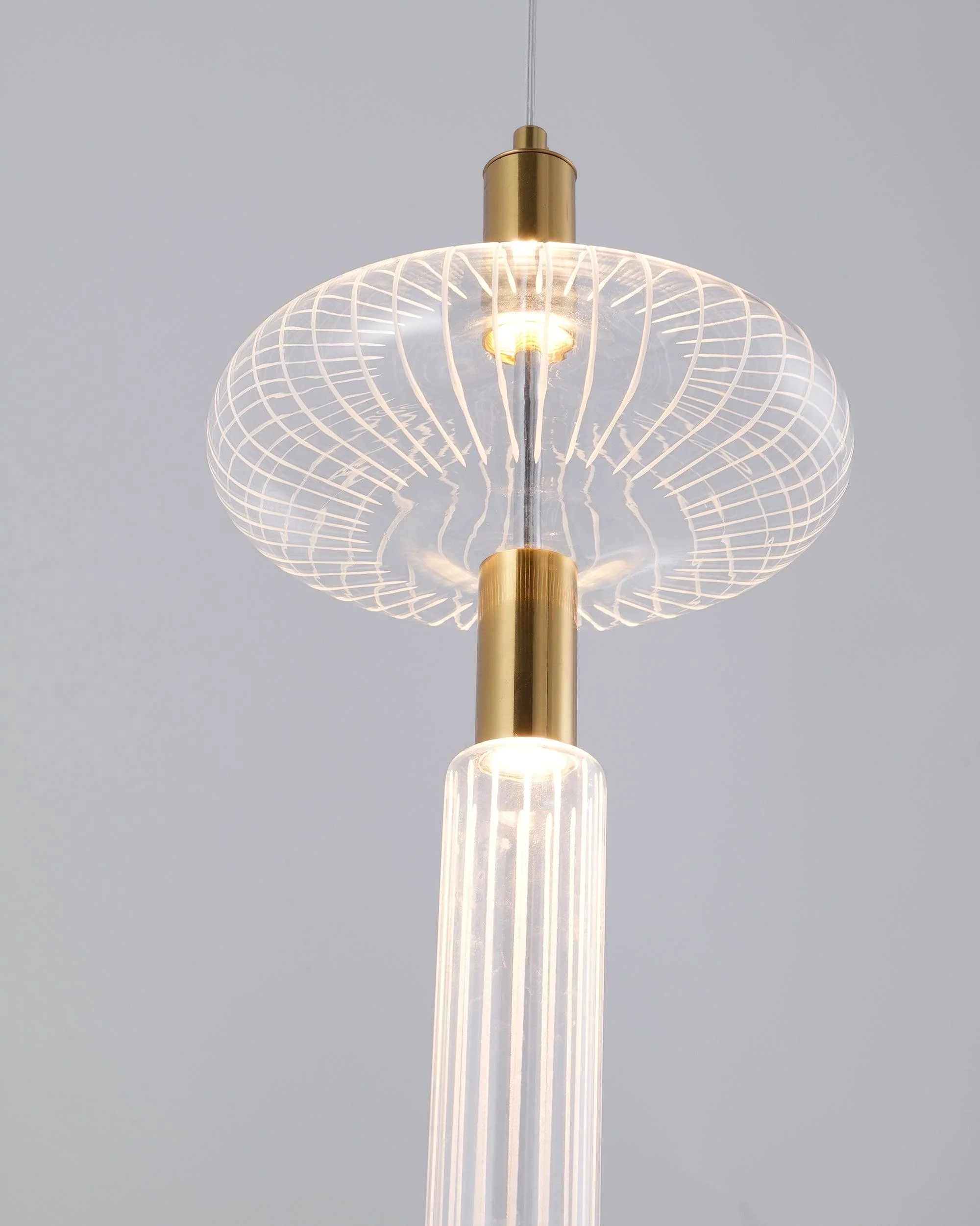 Solara Pendant Lamp Crystal Cylinder Cipher Contemporary - Image 55