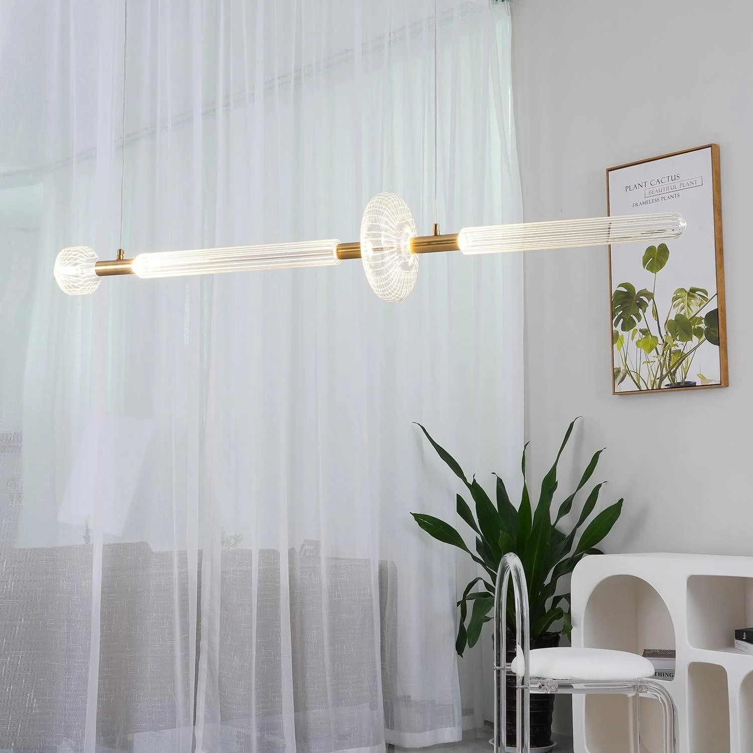 Solara Pendant Lamp Crystal Cylinder Cipher Contemporary - Image 61