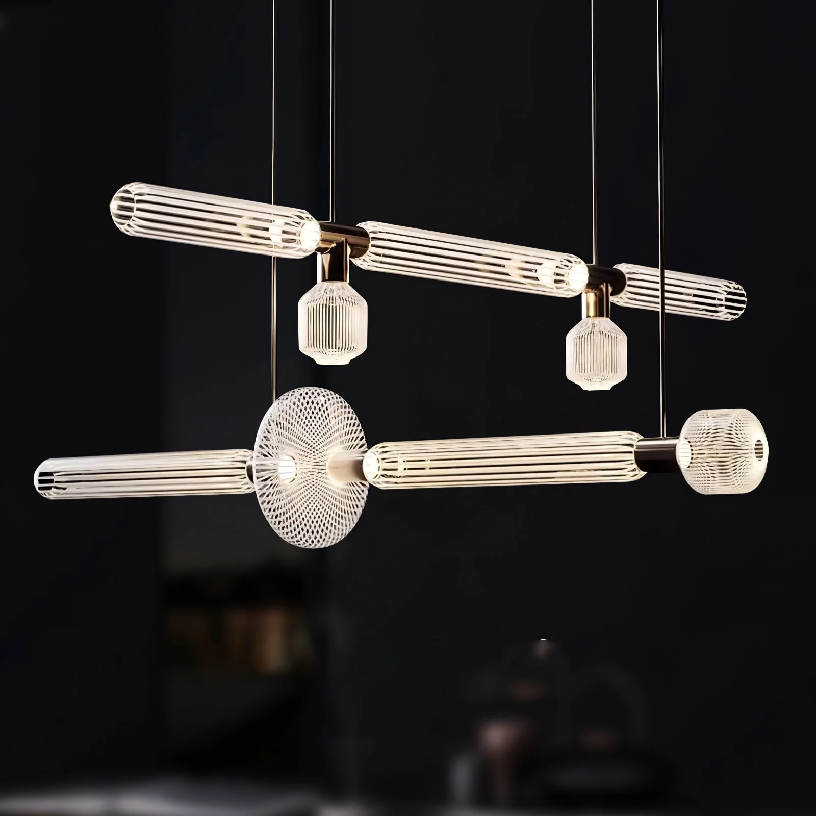Solara Pendant Lamp Crystal Cylinder Cipher Contemporary - Image 77