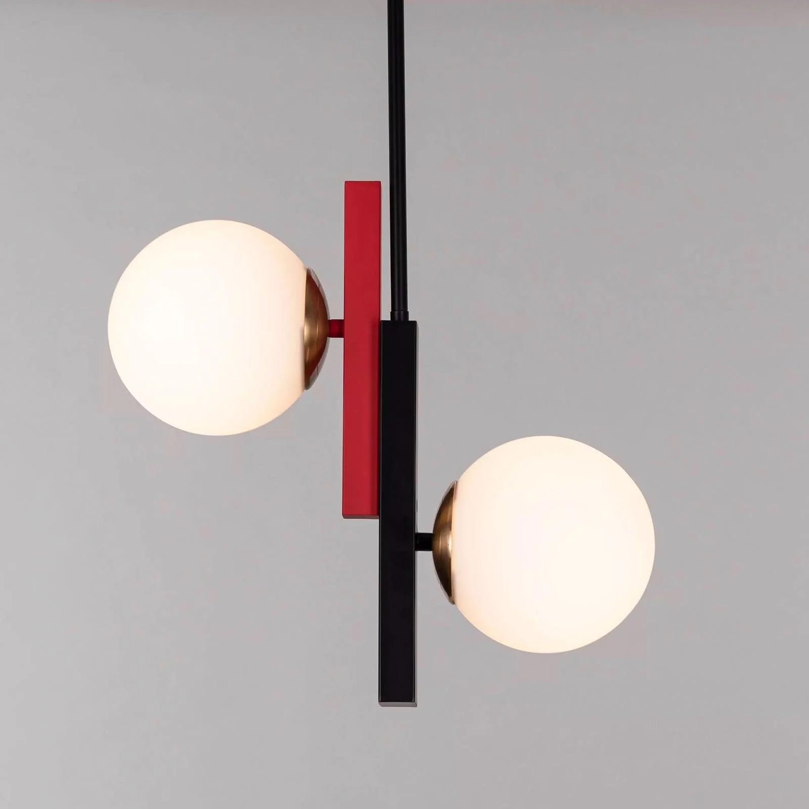 Solara Pendant Lamp Double Globe Linear Bars Geometric - Image 12