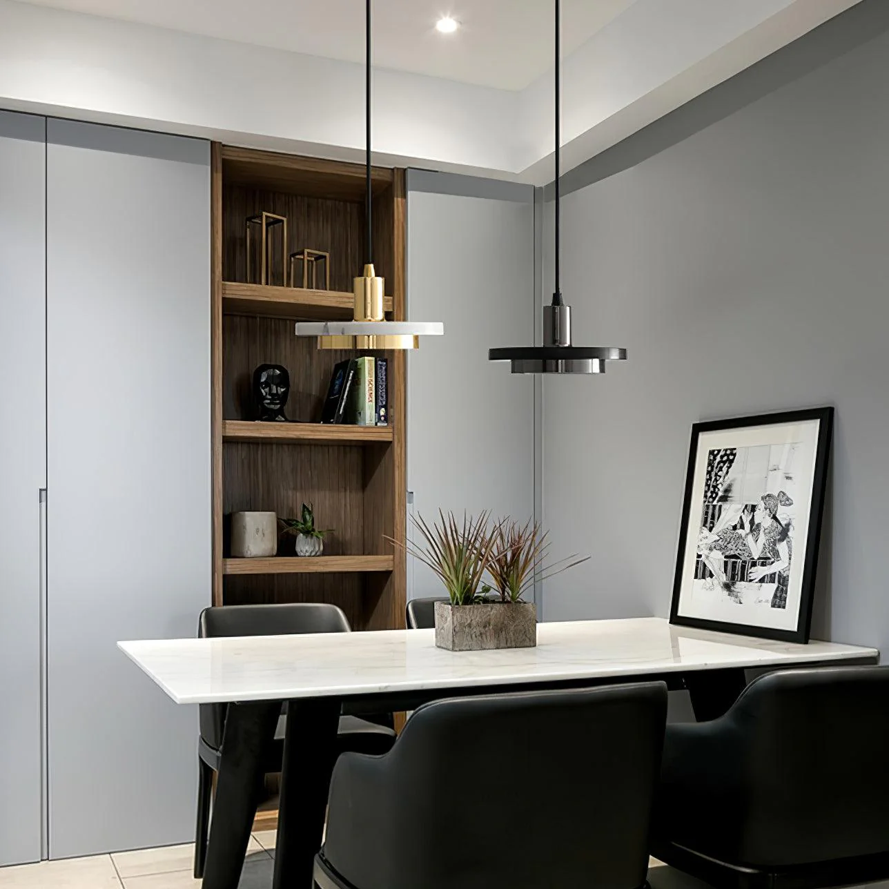 Solara Pendant Lamp Marble Double Circle Modern - Image 26