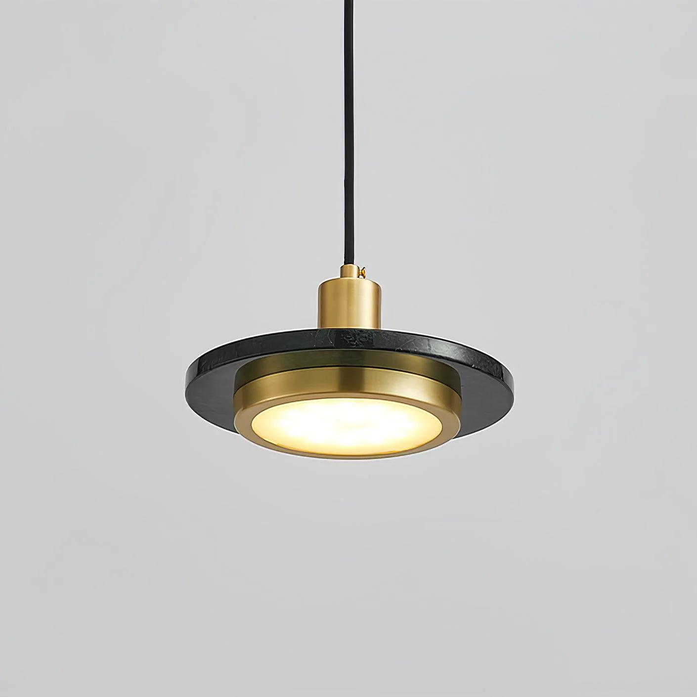 Solara Pendant Lamp Marble Double Circle Modern - Image 3
