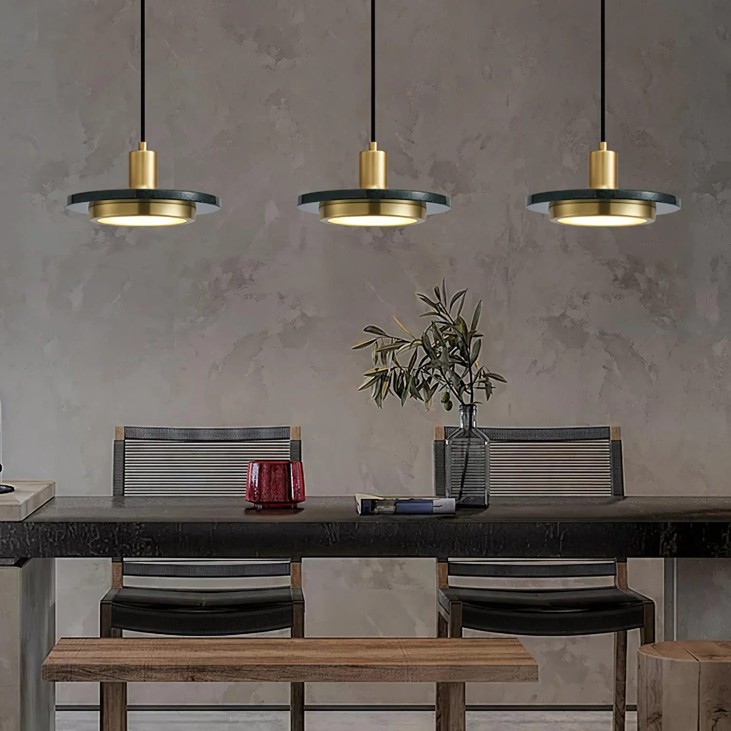 Solara Pendant Lamp Marble Double Circle Modern - Image 47