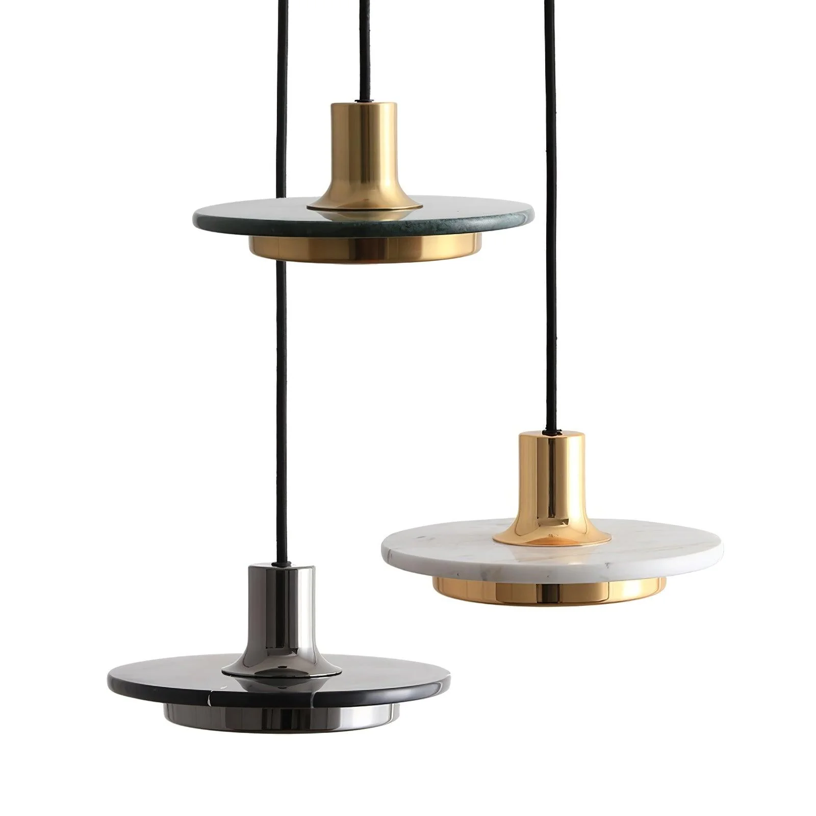 Solara Pendant Lamp Marble Double Circle Modern - Image 7