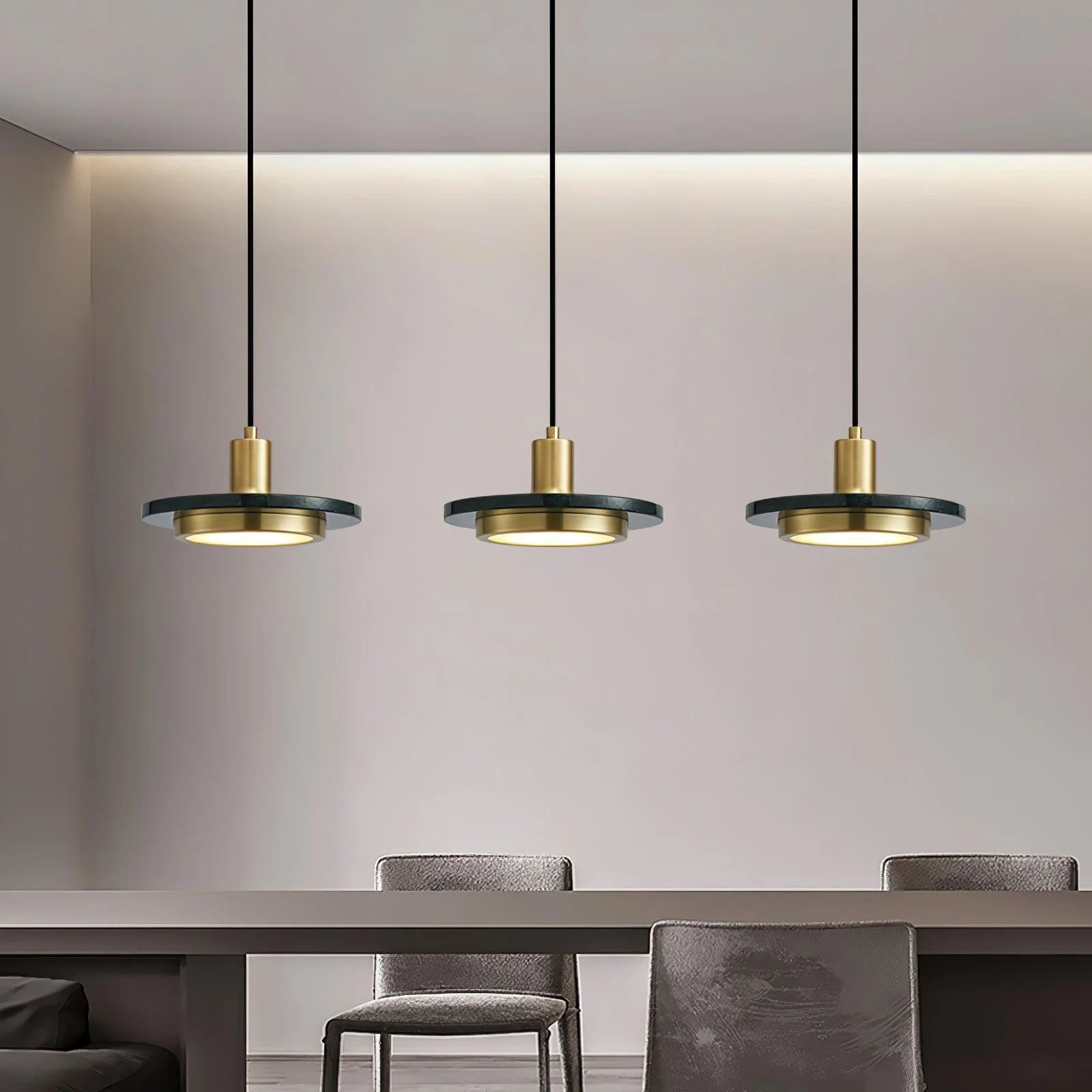 Solara Pendant Lamp Marble Double Circle Modern - Image 9