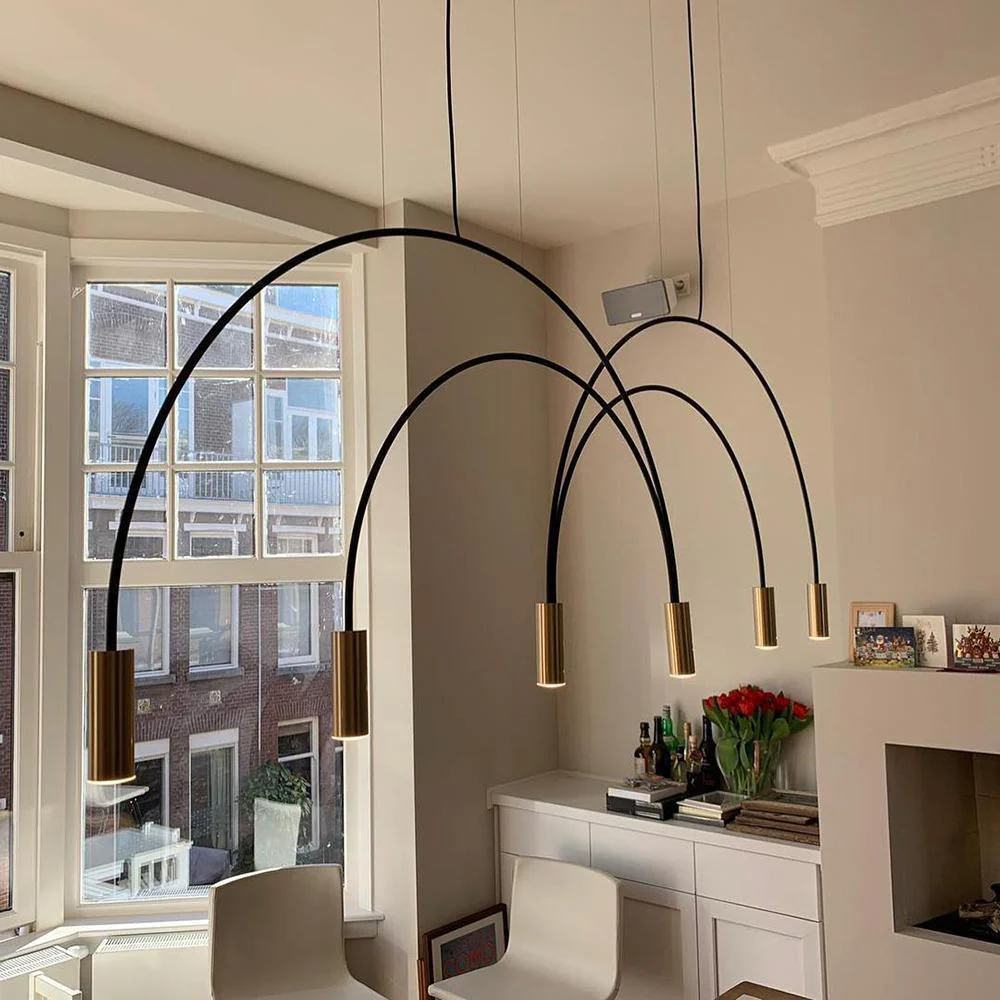 Solara Pendant Lamp Overlapping Cylinder Minimalist Dining Room - Image 11