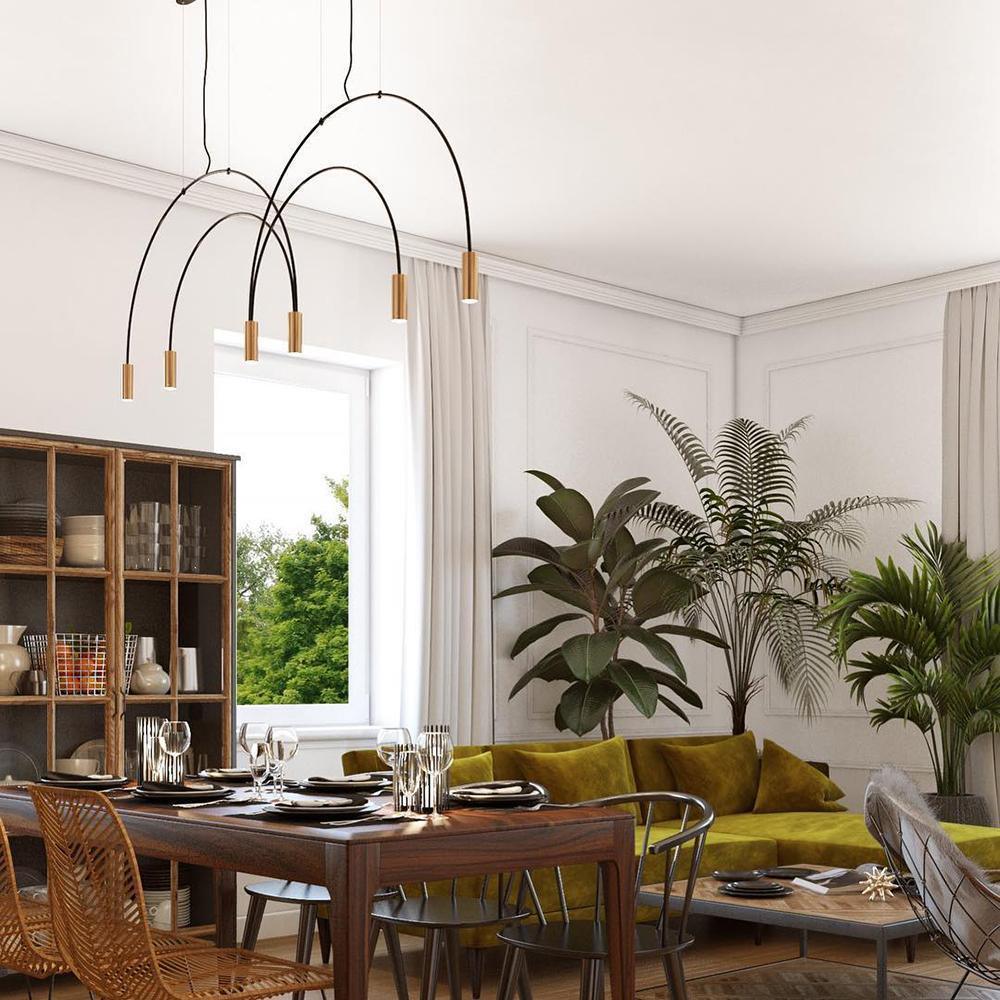 Solara Pendant Lamp Overlapping Cylinder Minimalist Dining Room - Image 14