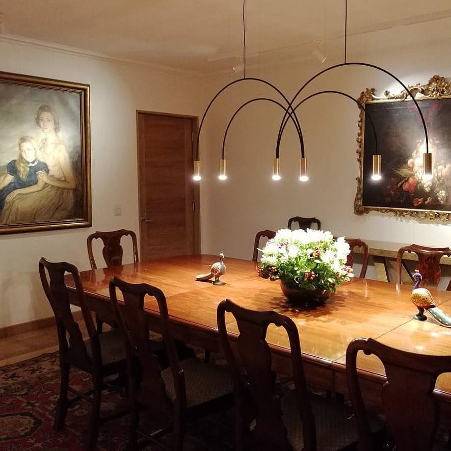Solara Pendant Lamp Overlapping Cylinder Minimalist Dining Room - Image 15