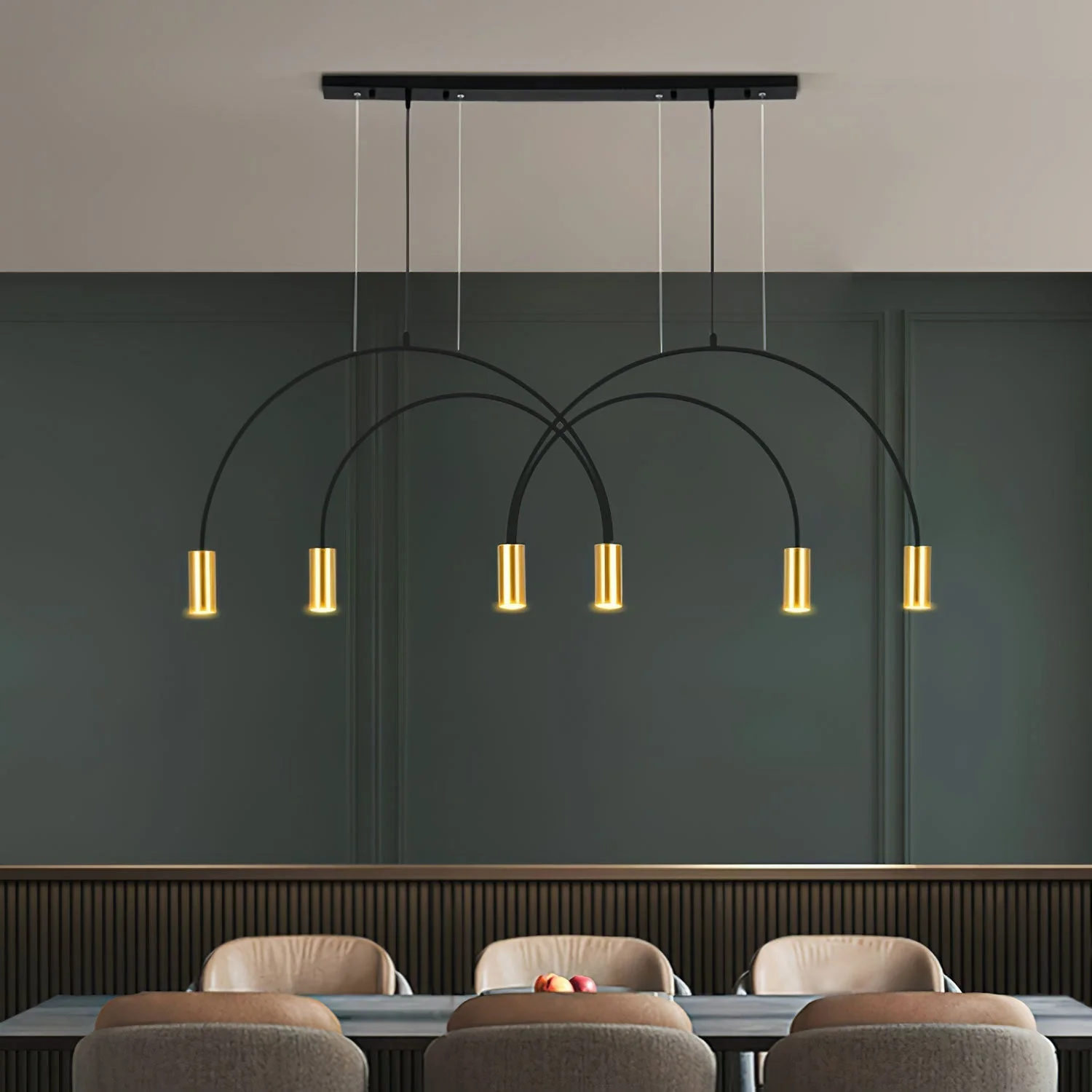 Solara Pendant Lamp Overlapping Cylinder Minimalist Dining Room - Image 16