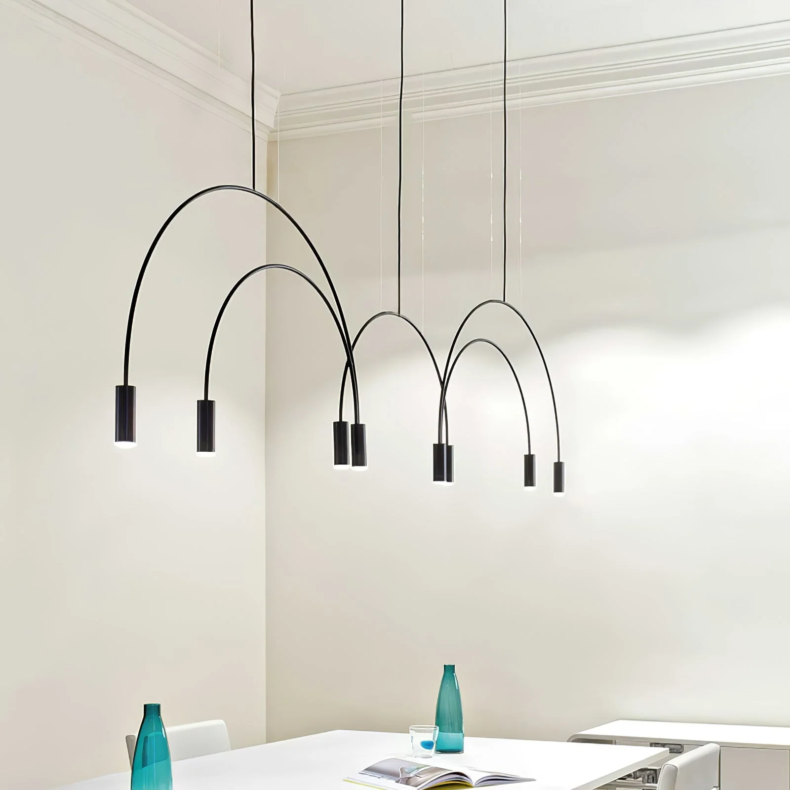 Solara Pendant Lamp Overlapping Cylinder Minimalist Dining Room - Image 24