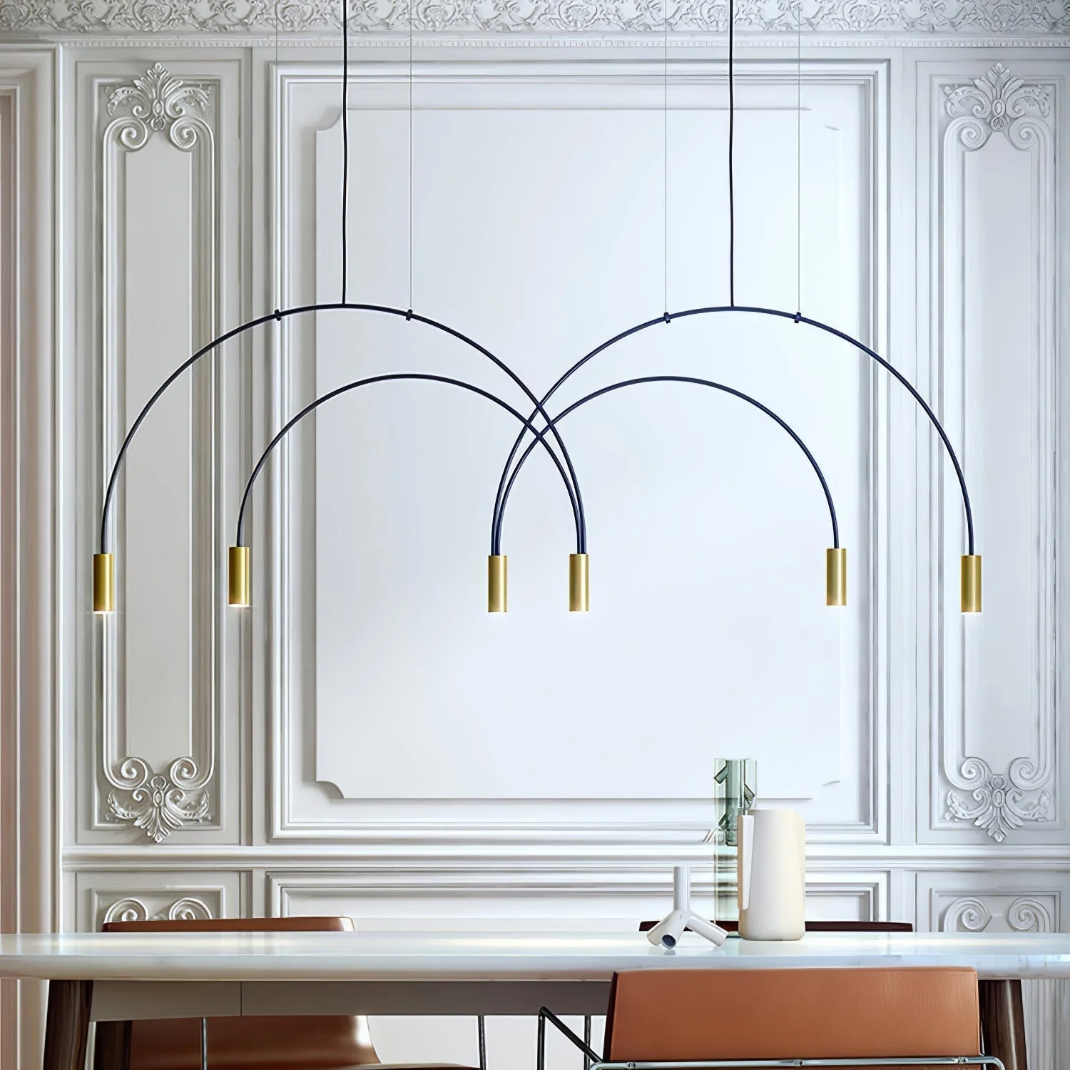 Solara Pendant Lamp Overlapping Cylinder Minimalist Dining Room - Image 27