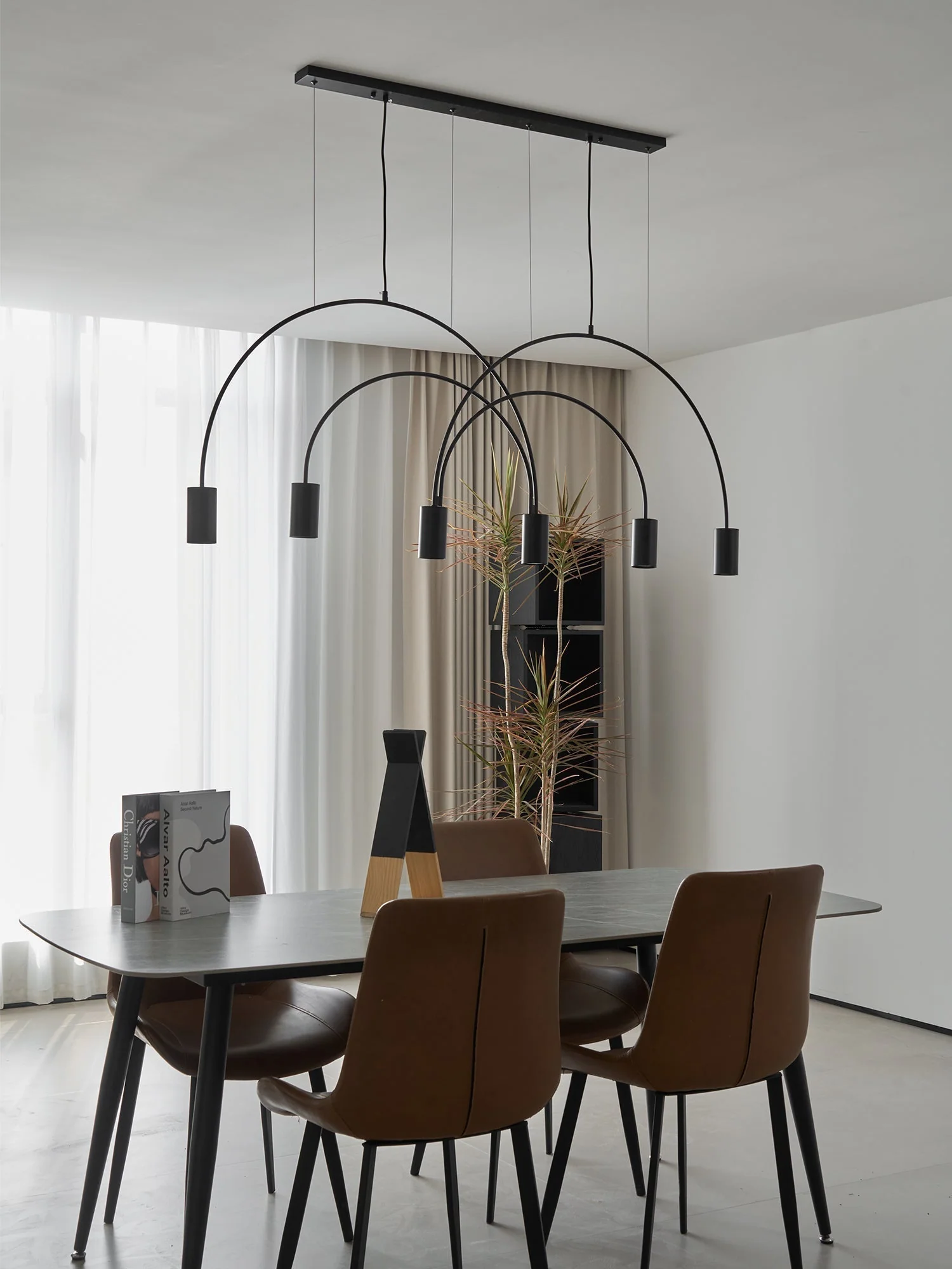 Solara Pendant Lamp Overlapping Cylinder Minimalist Dining Room - Image 28