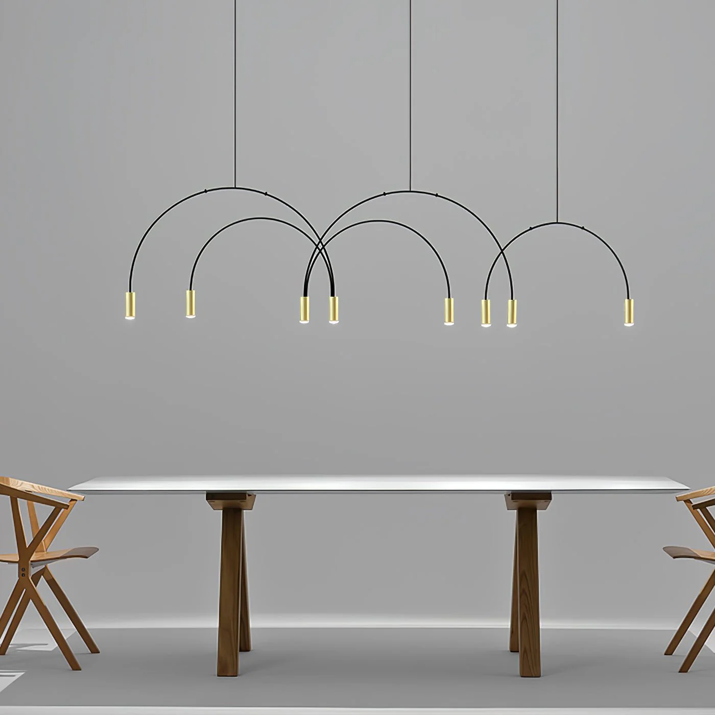Solara Pendant Lamp Overlapping Cylinder Minimalist Dining Room - Image 3