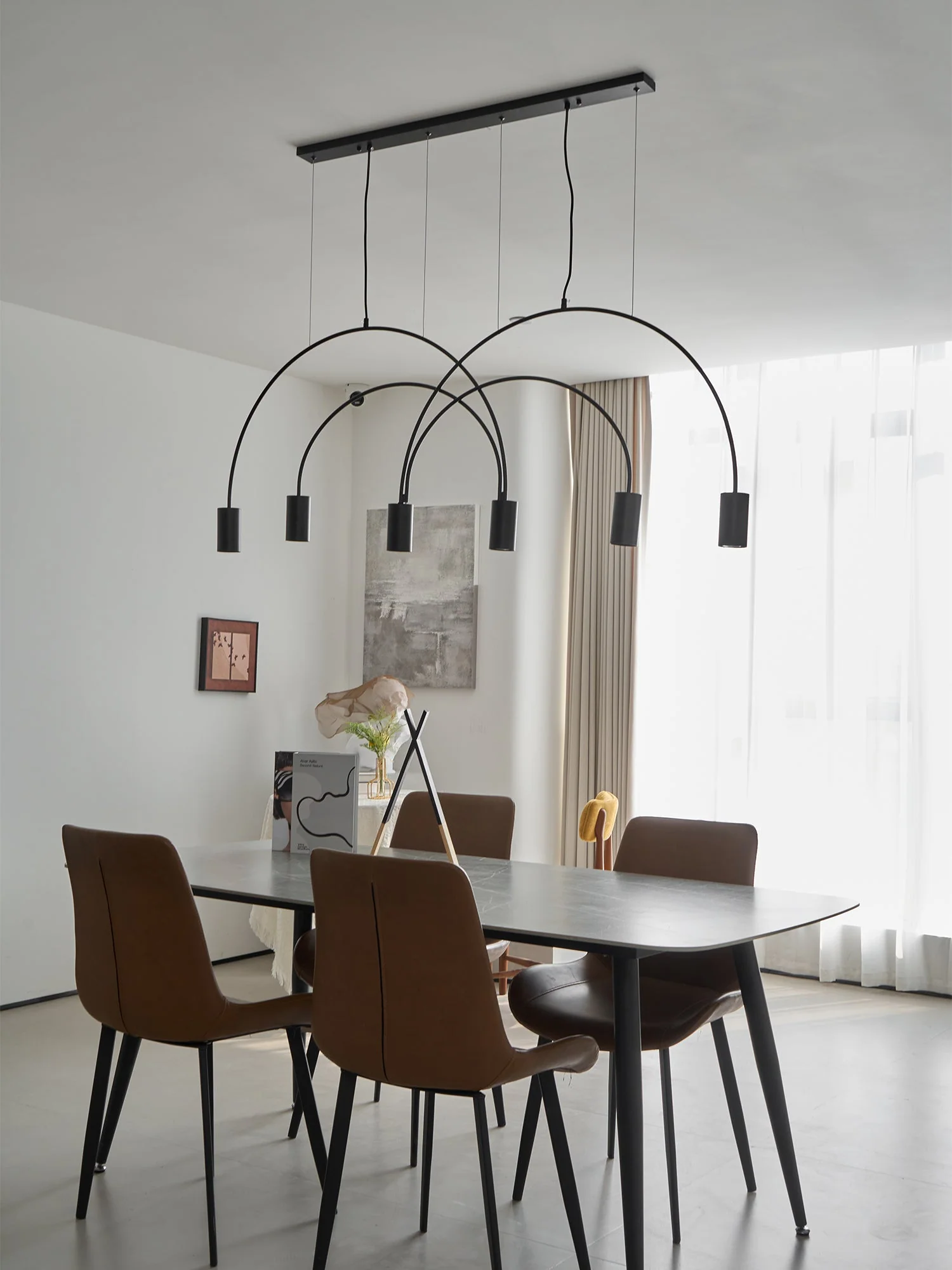 Solara Pendant Lamp Overlapping Cylinder Minimalist Dining Room - Image 34