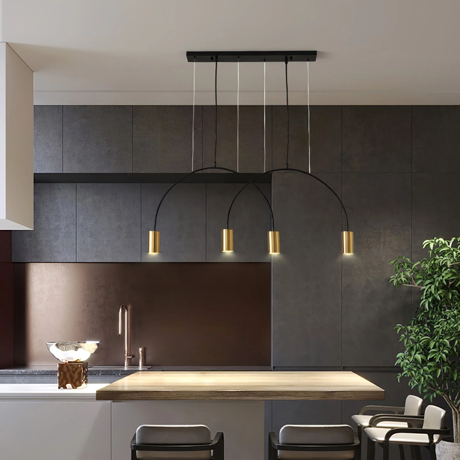 Solara Pendant Lamp Overlapping Cylinder Minimalist Dining Room - Image 35