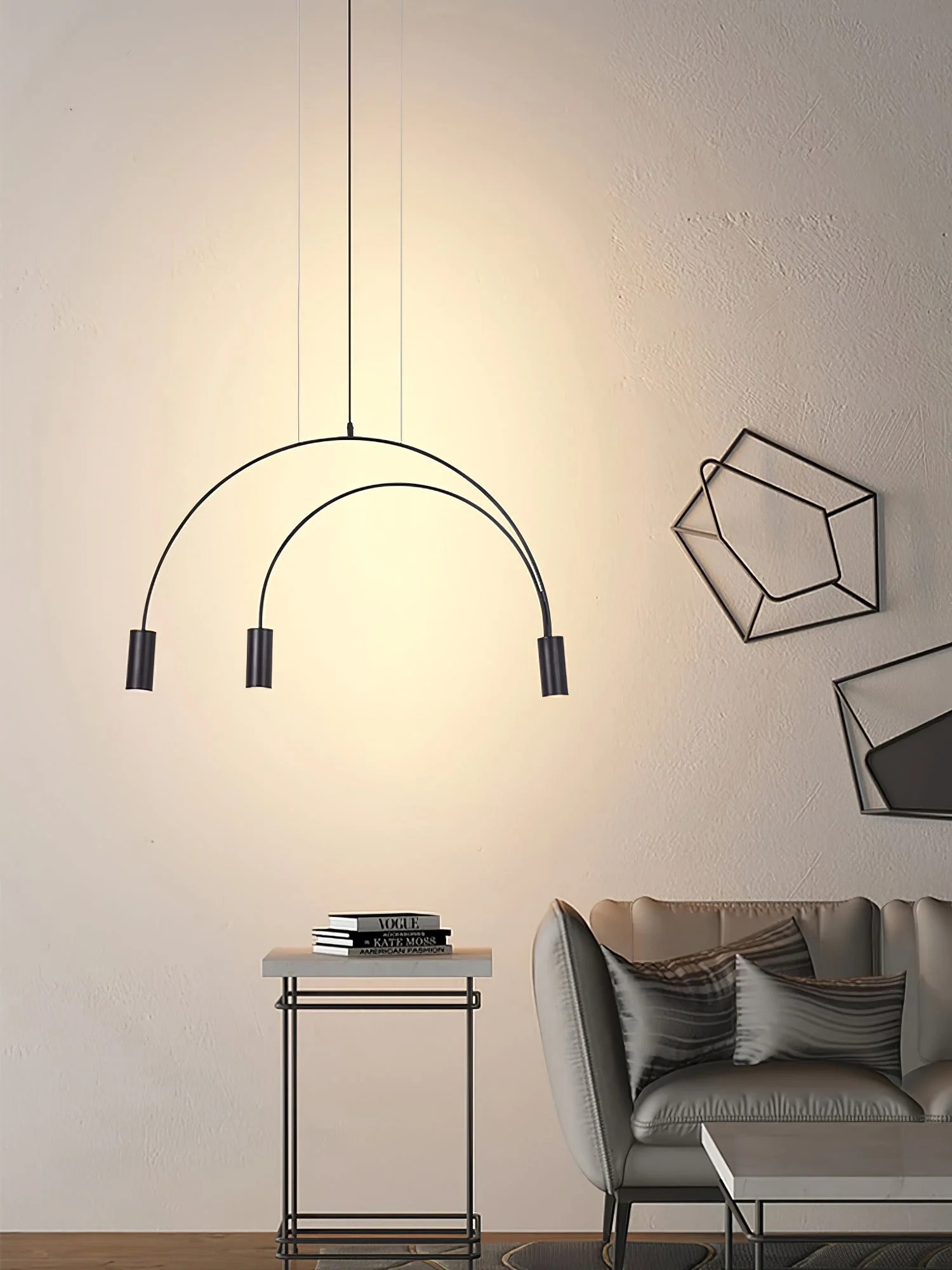 Solara Pendant Lamp Overlapping Cylinder Minimalist Dining Room - Image 41