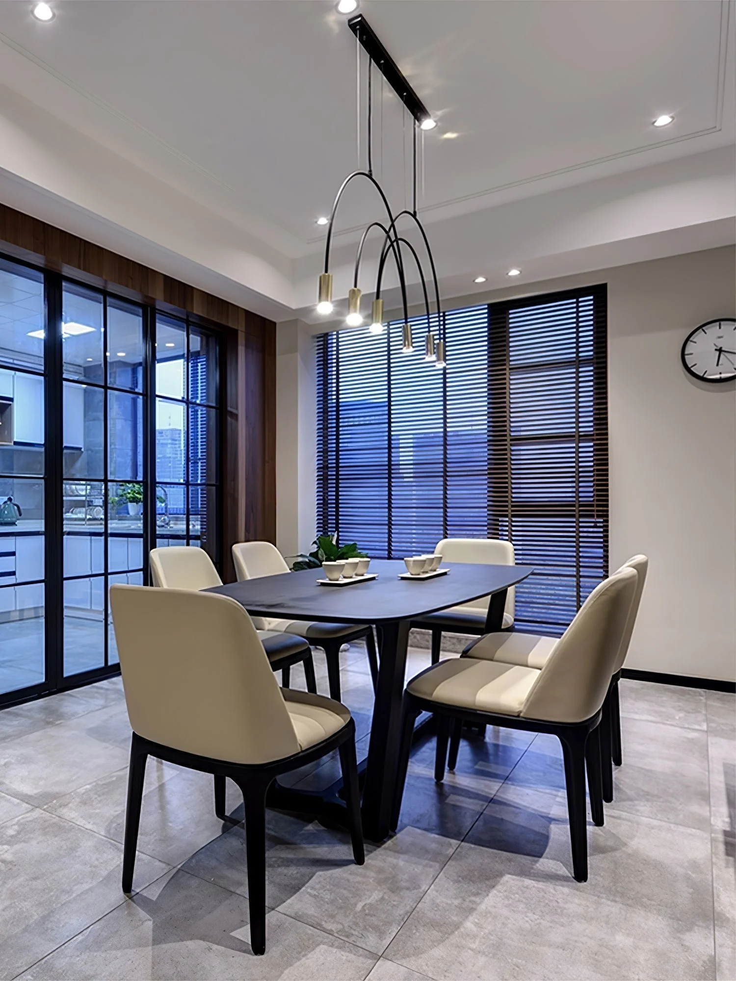 Solara Pendant Lamp Overlapping Cylinder Minimalist Dining Room - Image 44