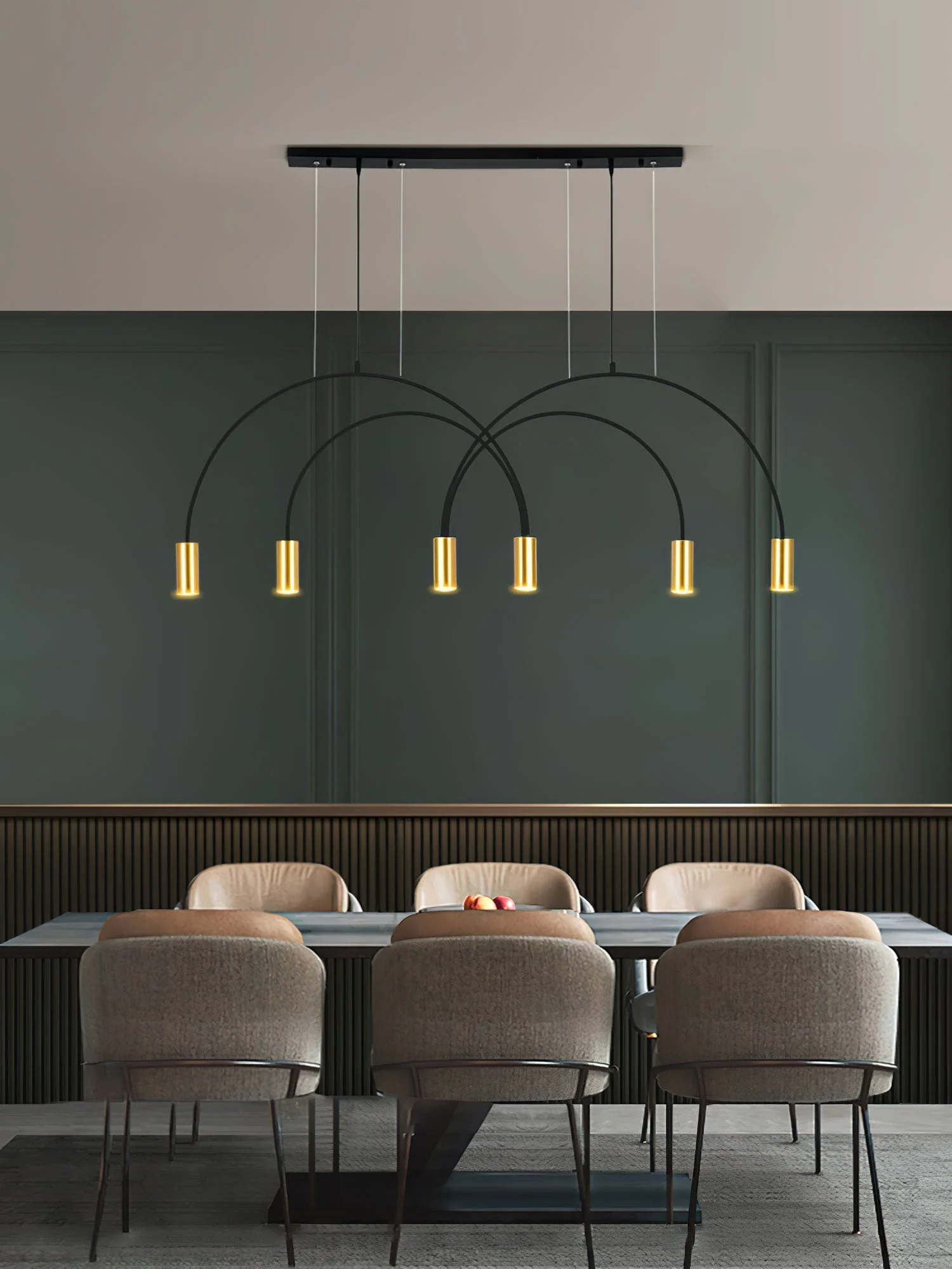 Solara Pendant Lamp Overlapping Cylinder Minimalist Dining Room - Image 53