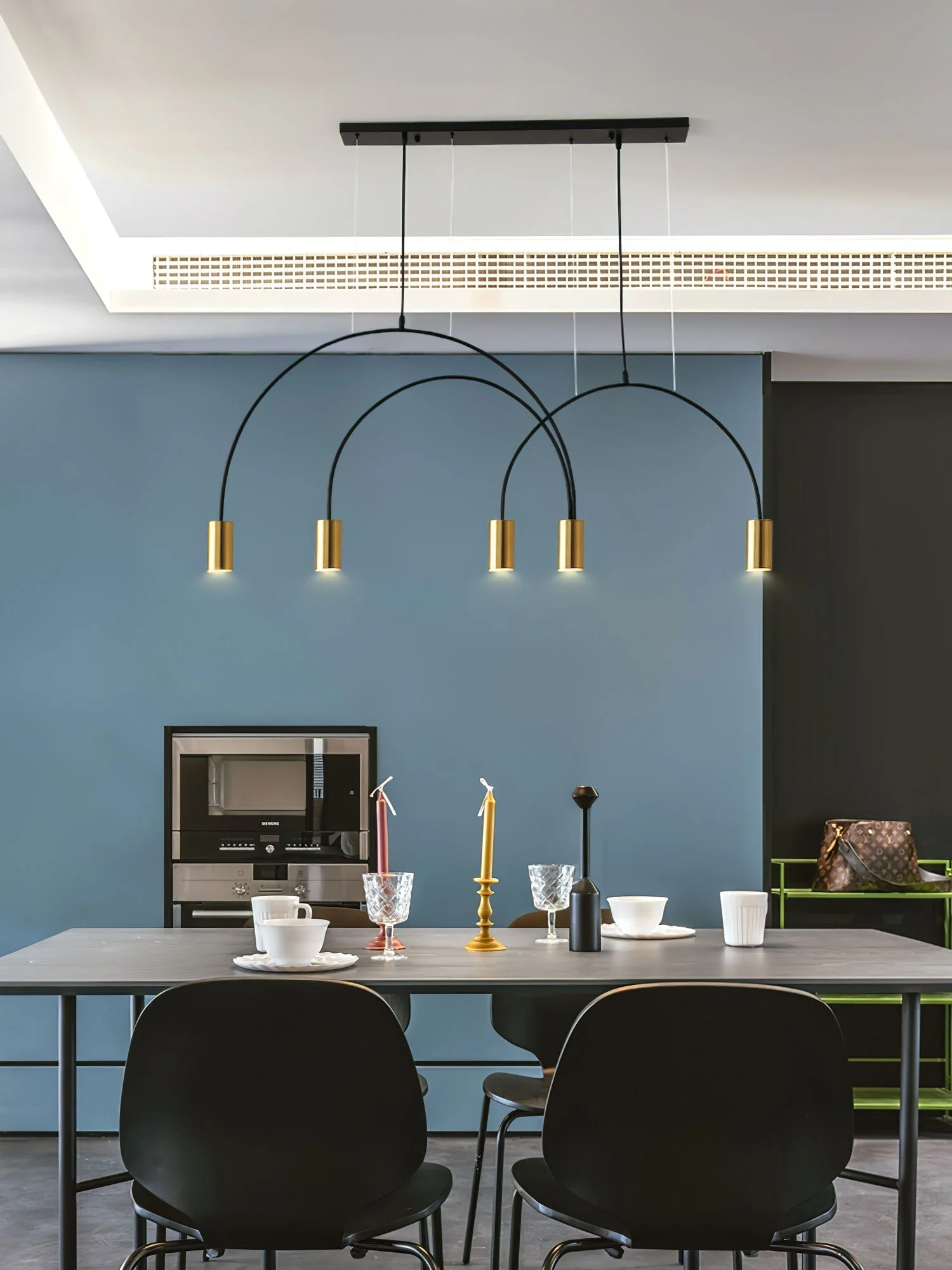 Solara Pendant Lamp Overlapping Cylinder Minimalist Dining Room - Image 59