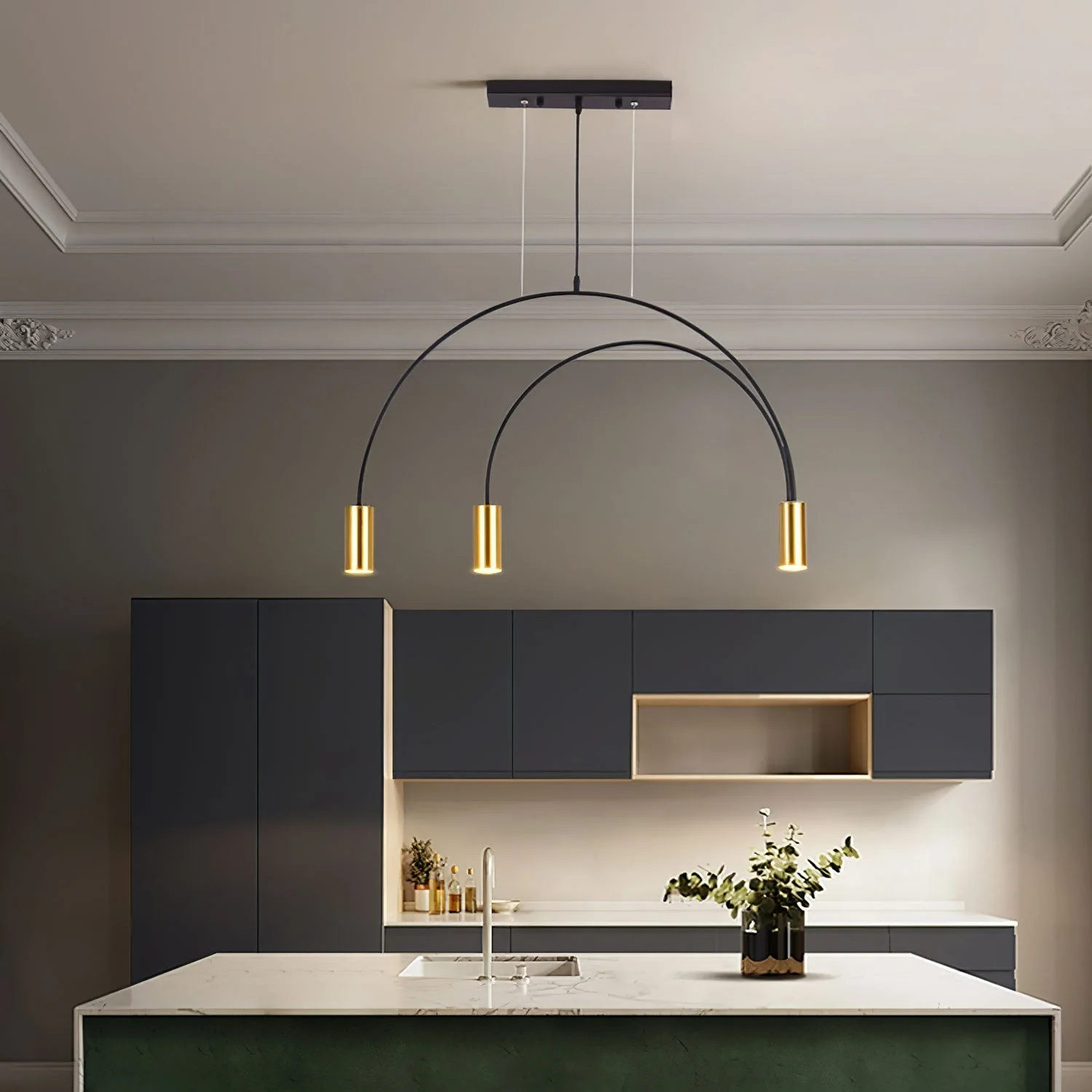 Solara Pendant Lamp Overlapping Cylinder Minimalist Dining Room - Image 78