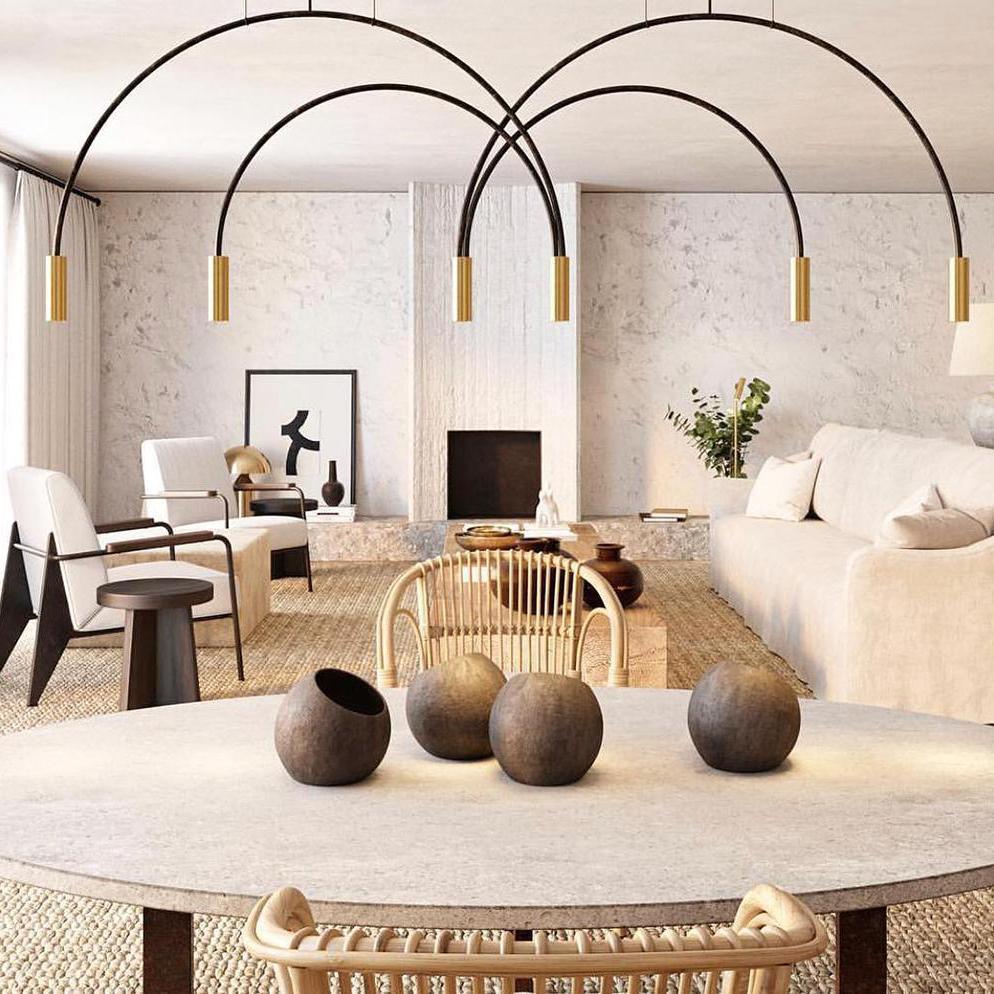 Solara Pendant Lamp Overlapping Cylinder Minimalist Dining Room - Image 9