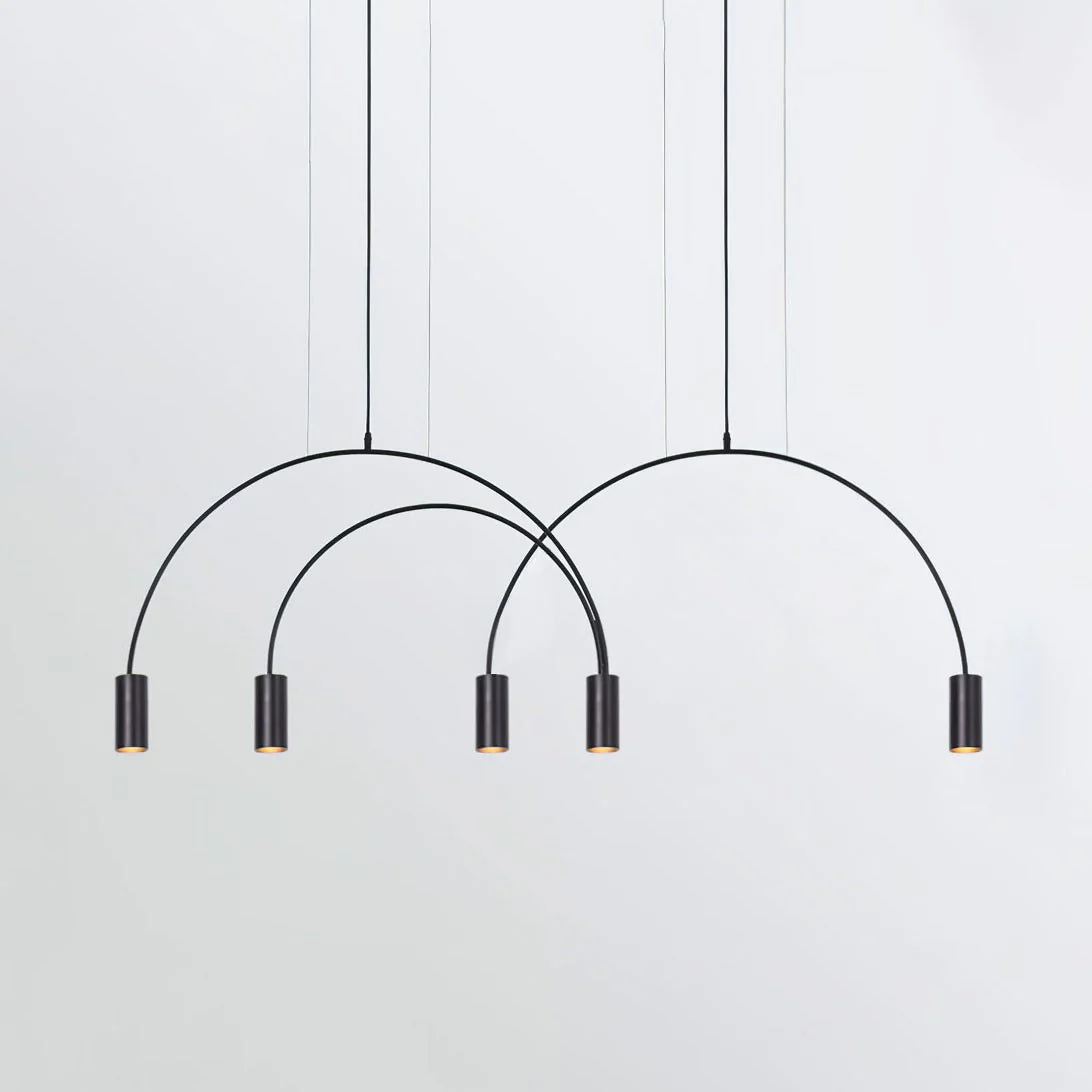 Solara Pendant Lamp Overlapping Cylinder Minimalist Dining Room - Image 91