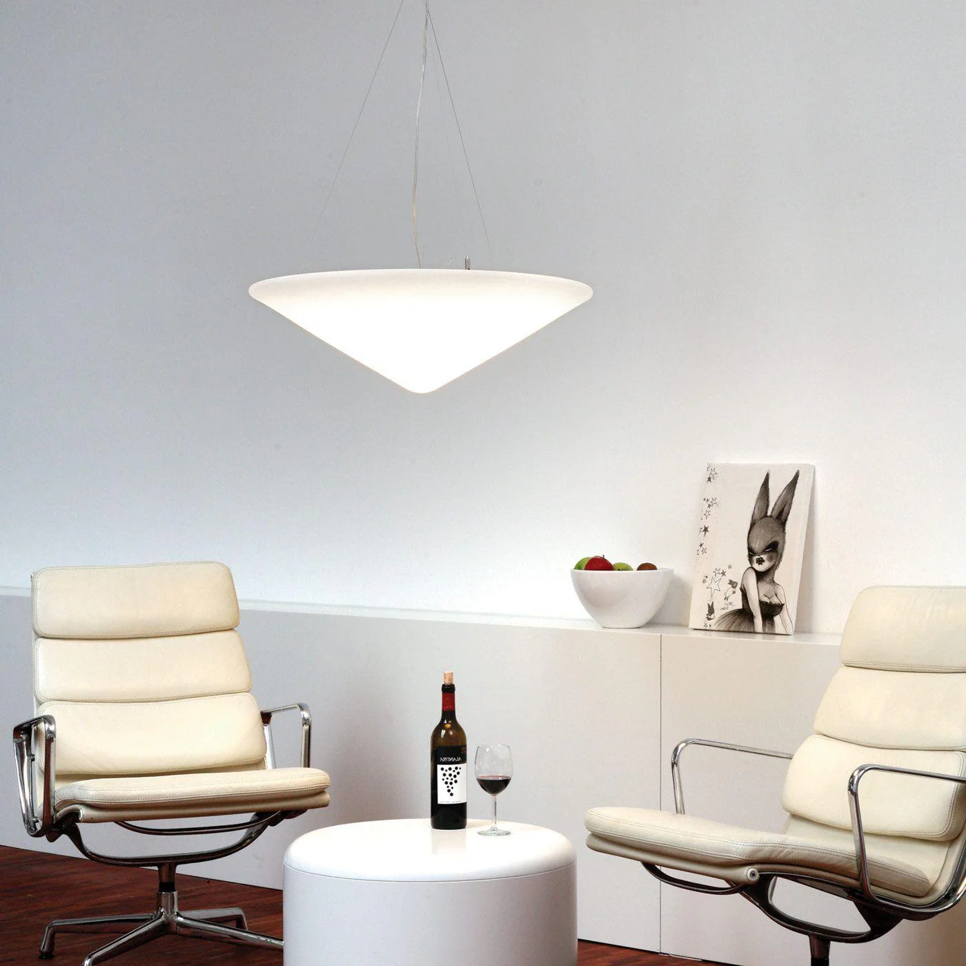 Solara Pendant Lamp Polyethylene Tilted Hat Minimalist - Image 15