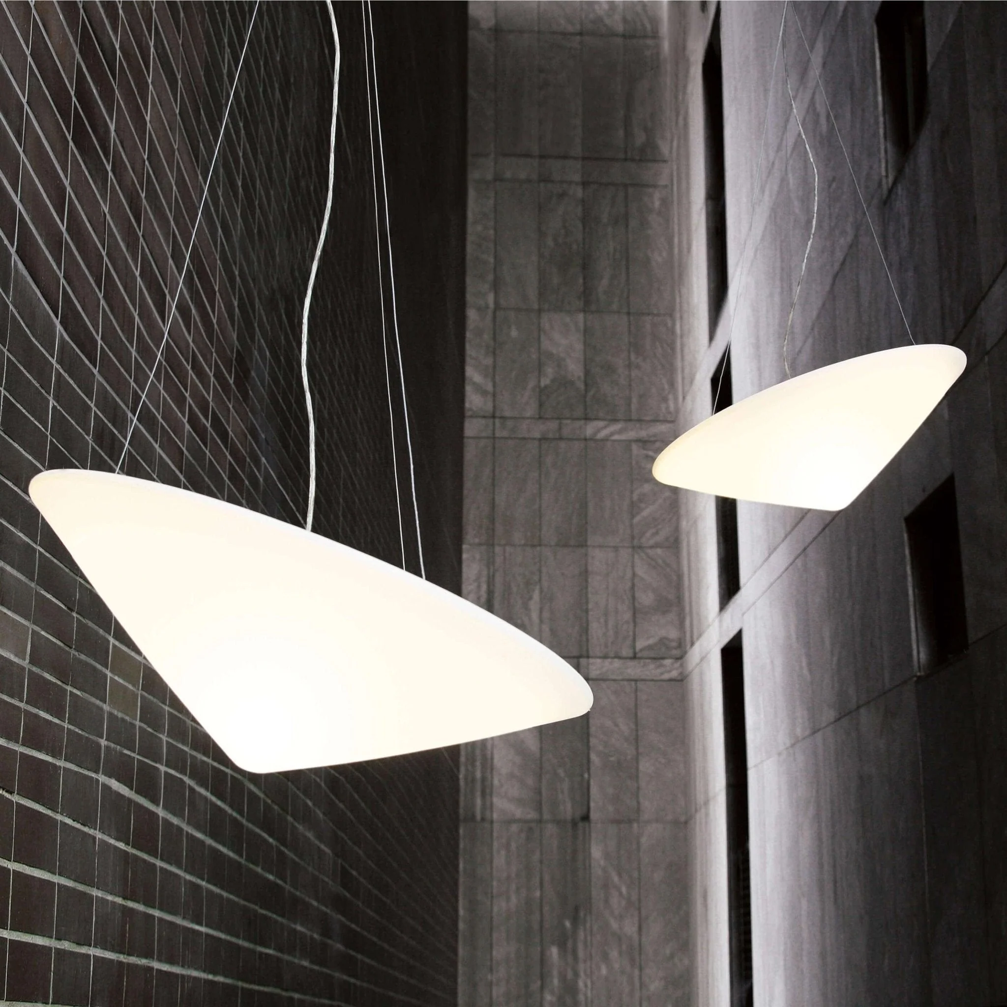 Solara Pendant Lamp Polyethylene Tilted Hat Minimalist - Image 22