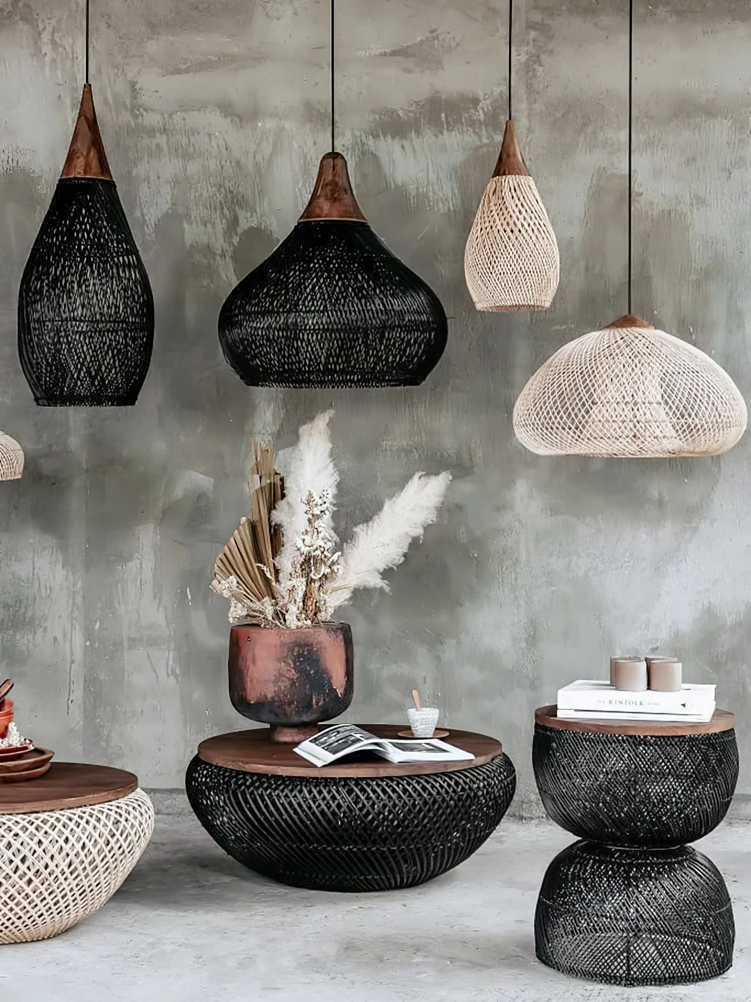 Solavn Rattan Wood Pendant Lamp - Image 100