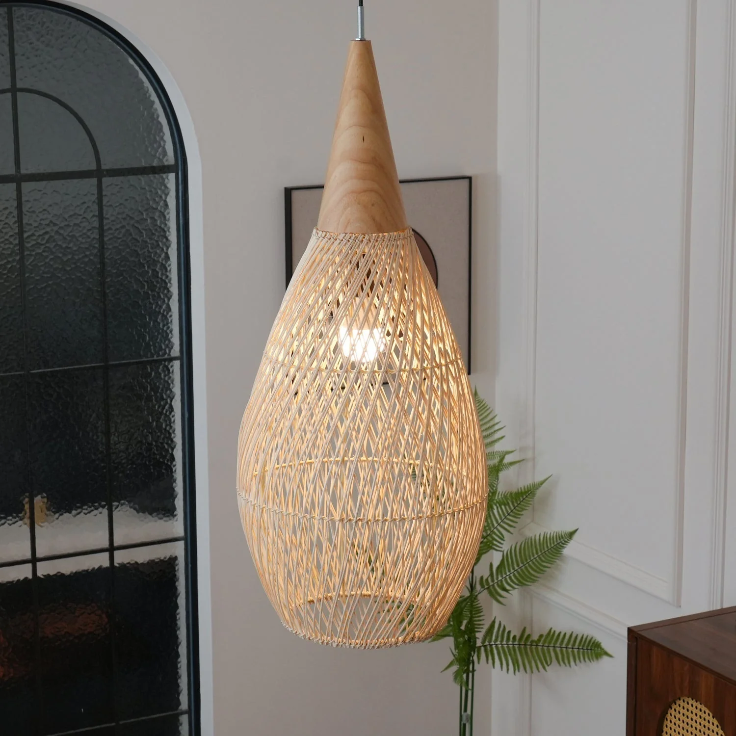 Solavn Rattan Wood Pendant Lamp - Image 102