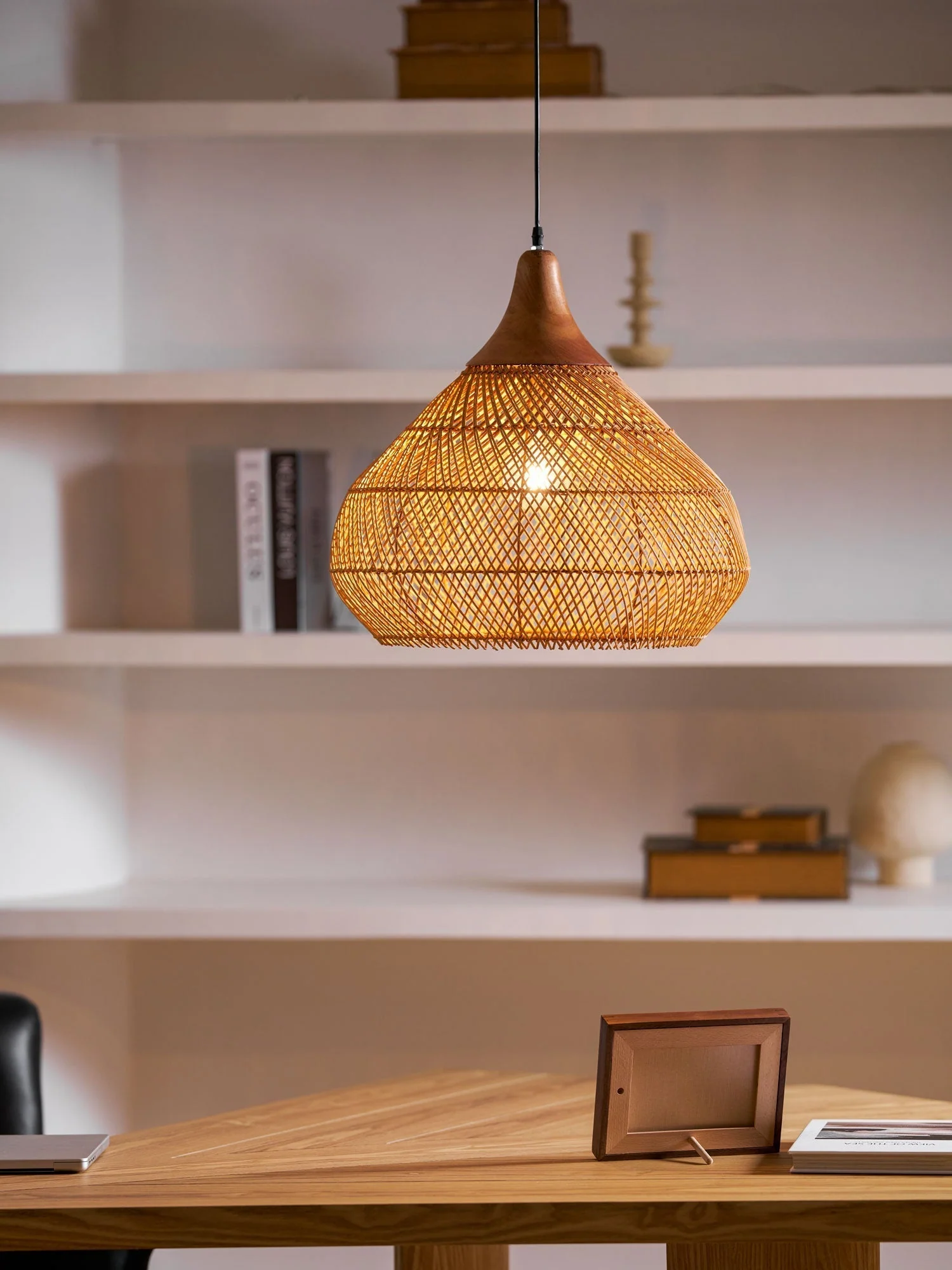 Solavn Rattan Wood Pendant Lamp - Image 104