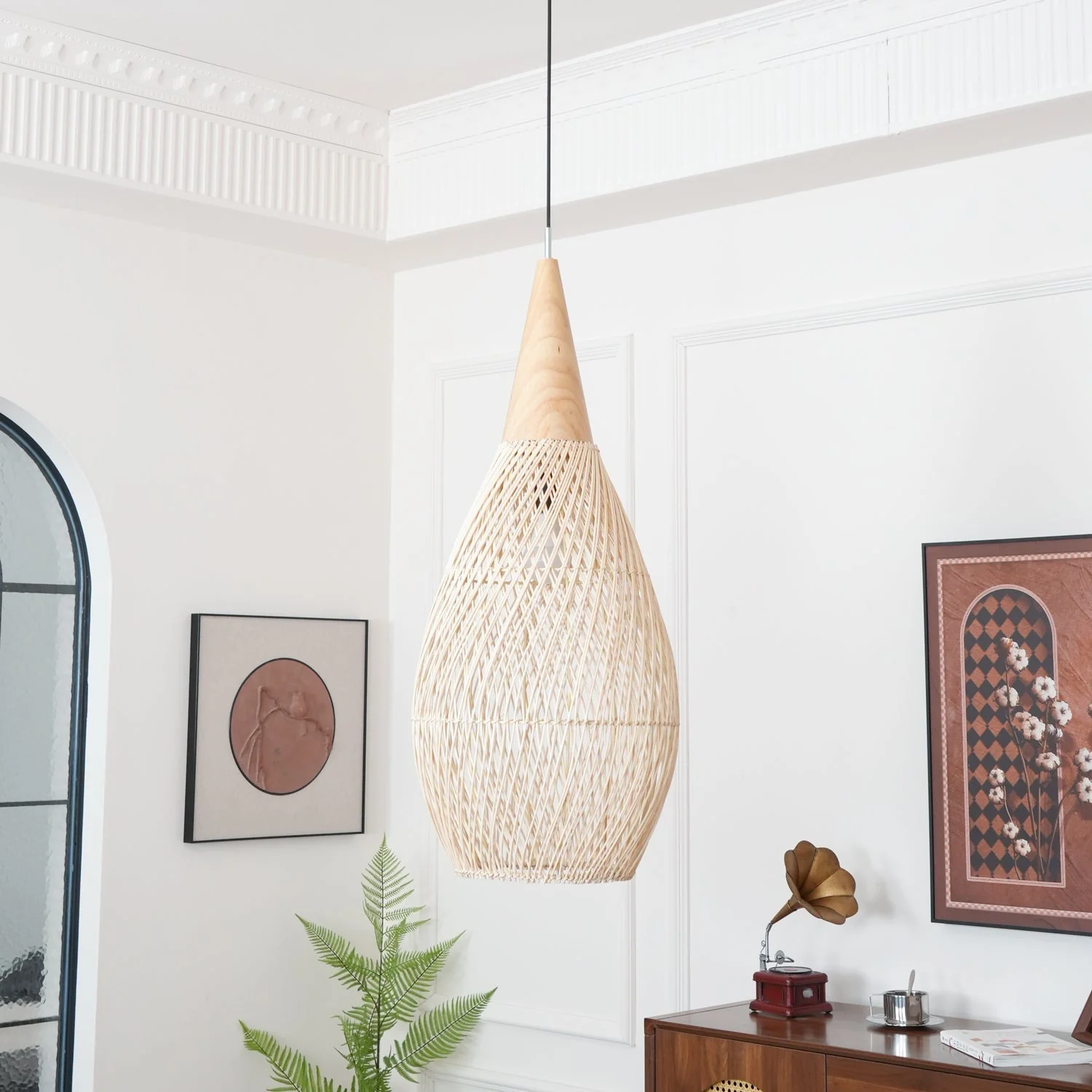 Solavn Rattan Wood Pendant Lamp - Image 109