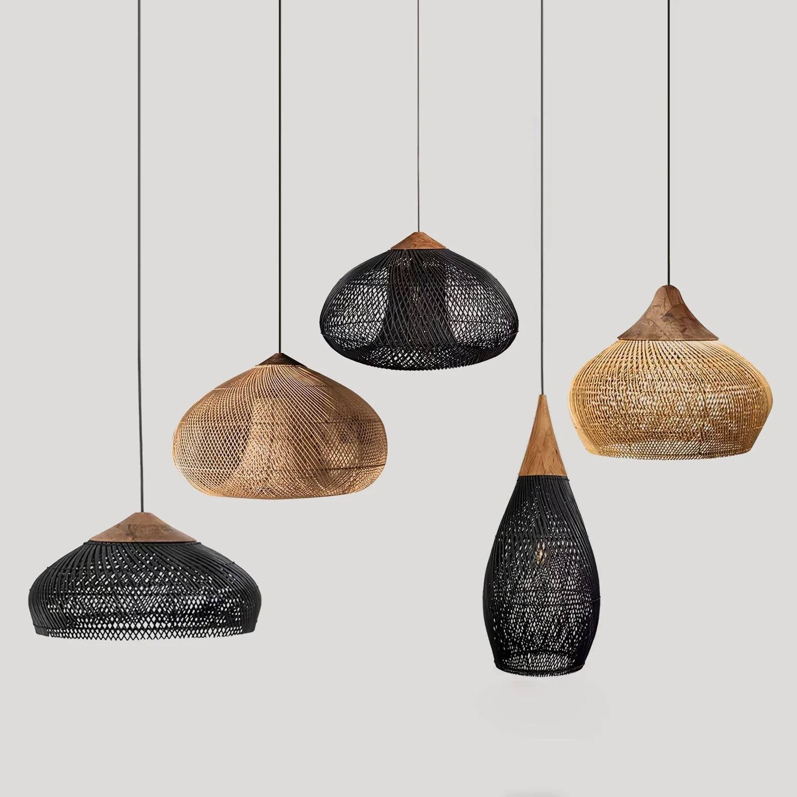 Solavn Rattan Wood Pendant Lamp - Image 114