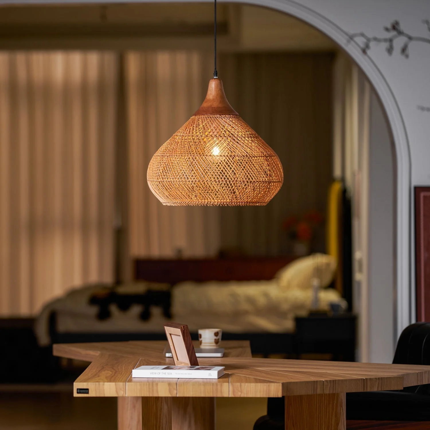 Solavn Rattan Wood Pendant Lamp - Image 116
