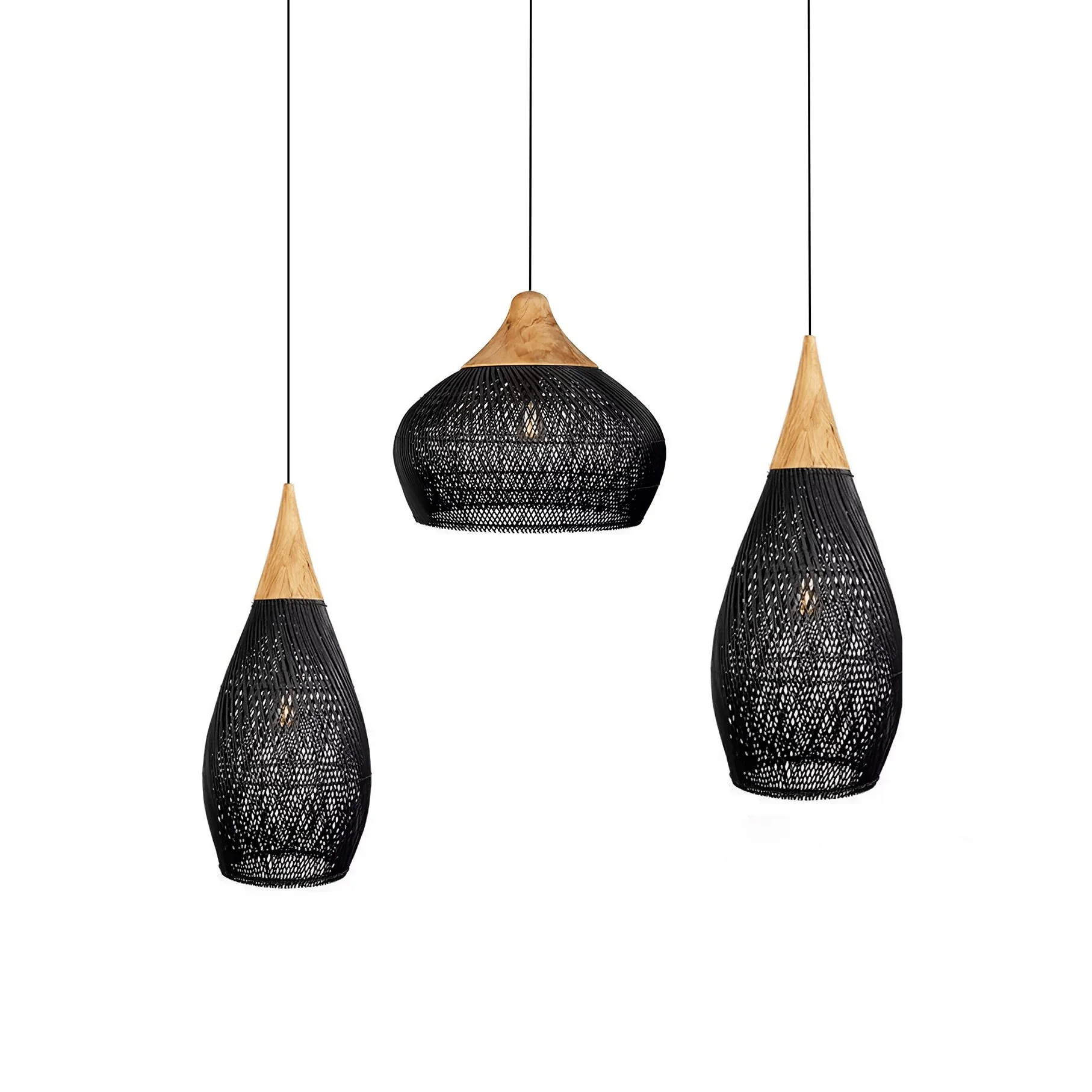 Solavn Rattan Wood Pendant Lamp - Image 14